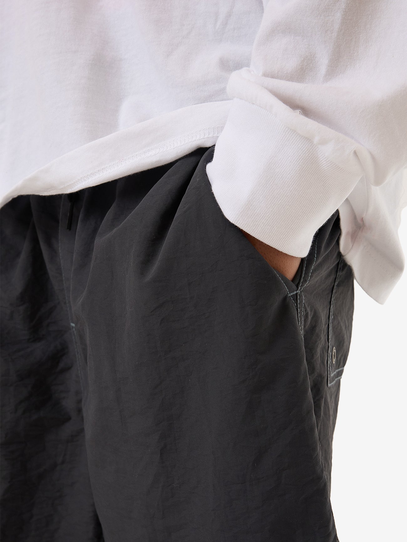 Dry Paint Baggie Nylon Short - Worn Black 28