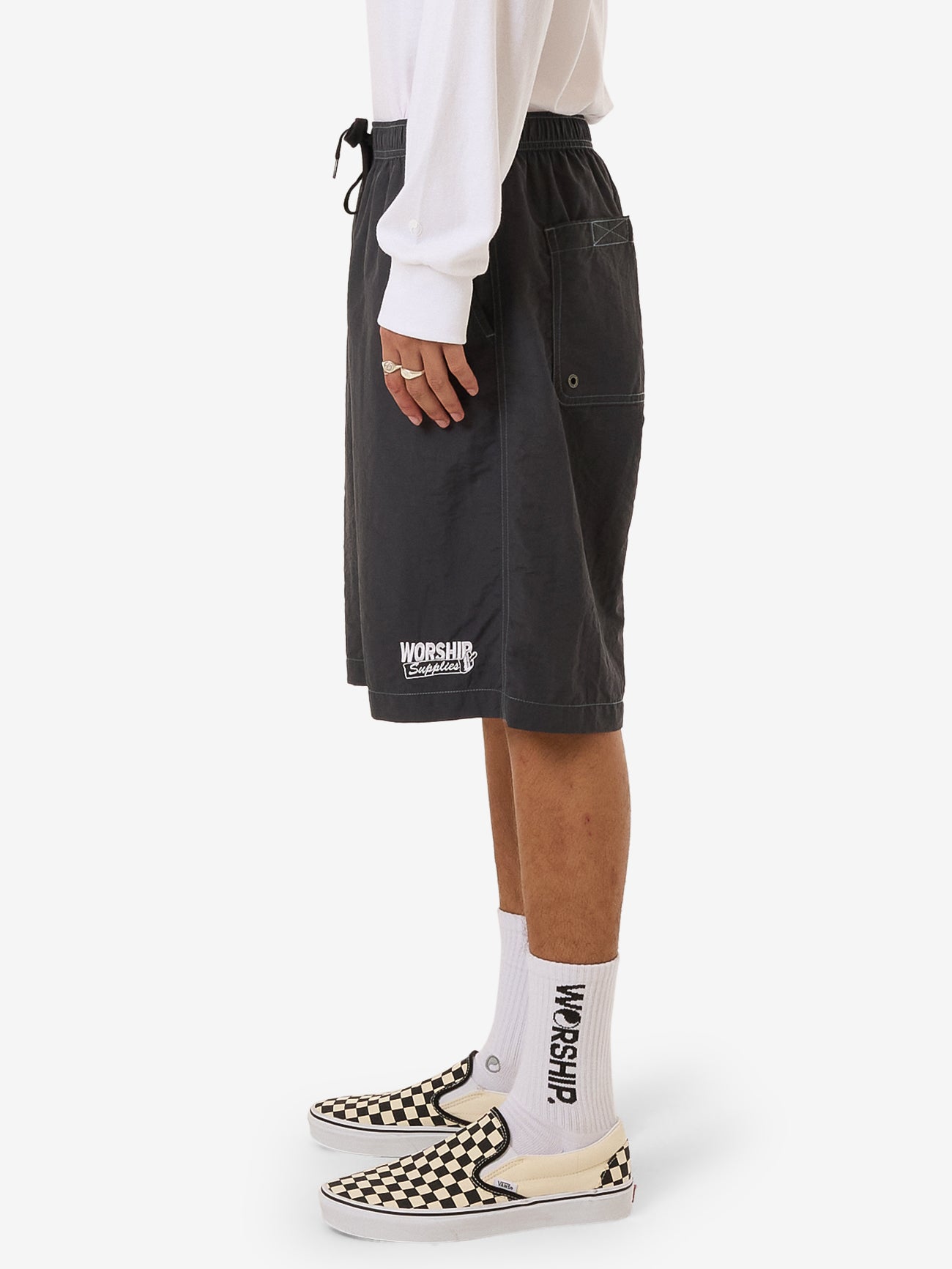 Dry Paint Baggie Nylon Short - Worn Black 28