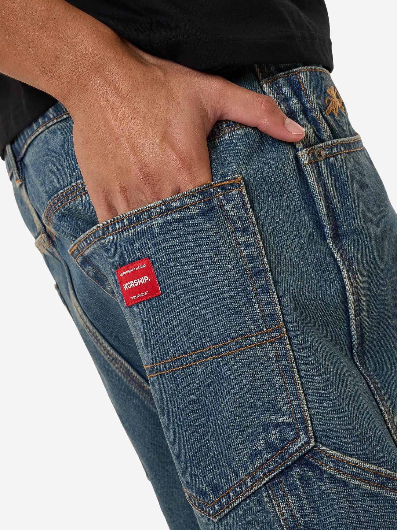 Try Again Carpenter Short - Dirty Mid Blue 26
