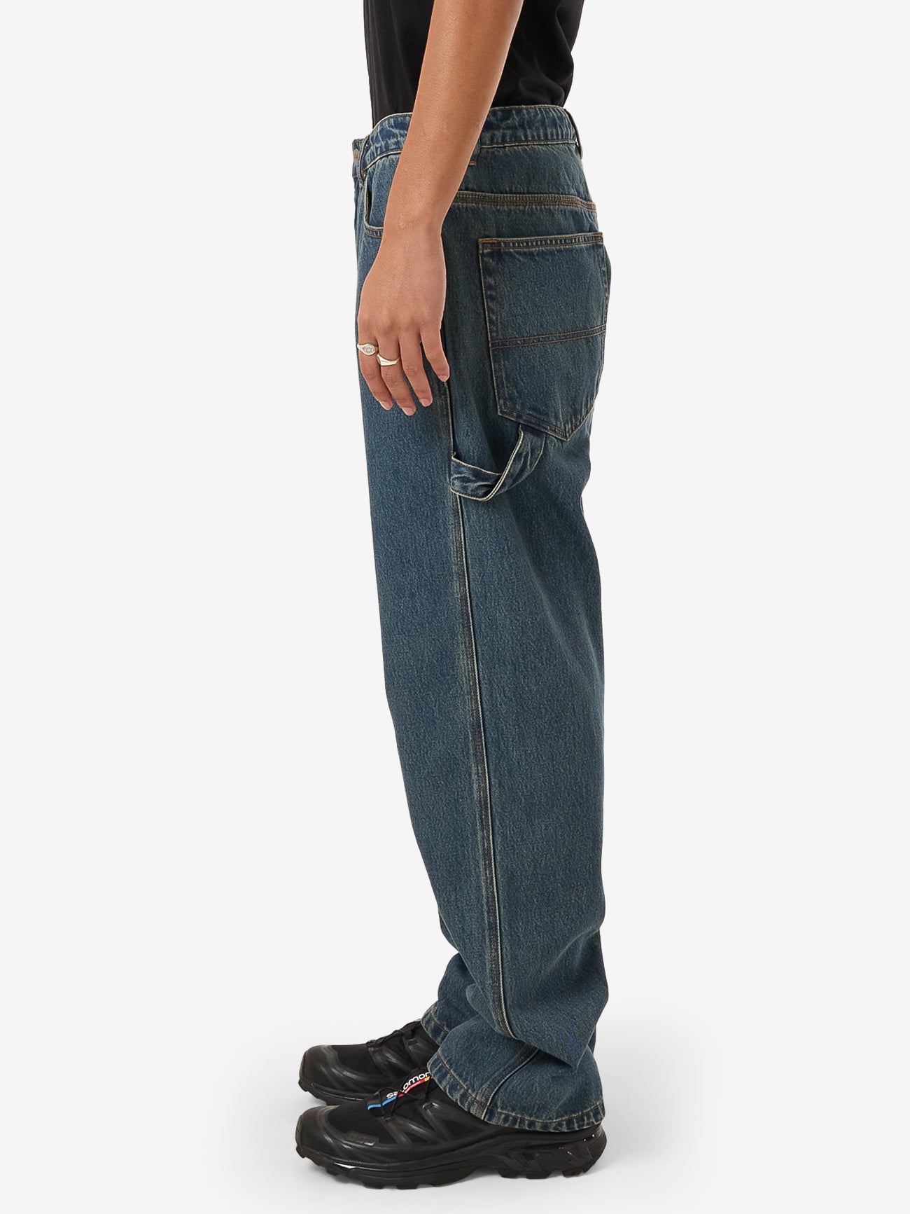 Try Again Carpenter Jean - Dirty Mid Blue 26