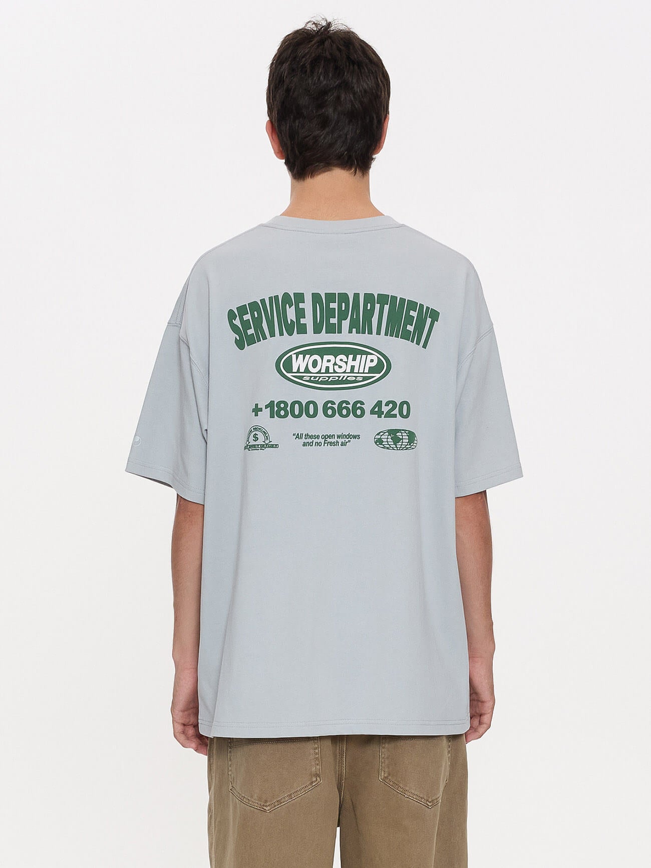 Department Oversize Cropped Tee - Lunar Grey XS