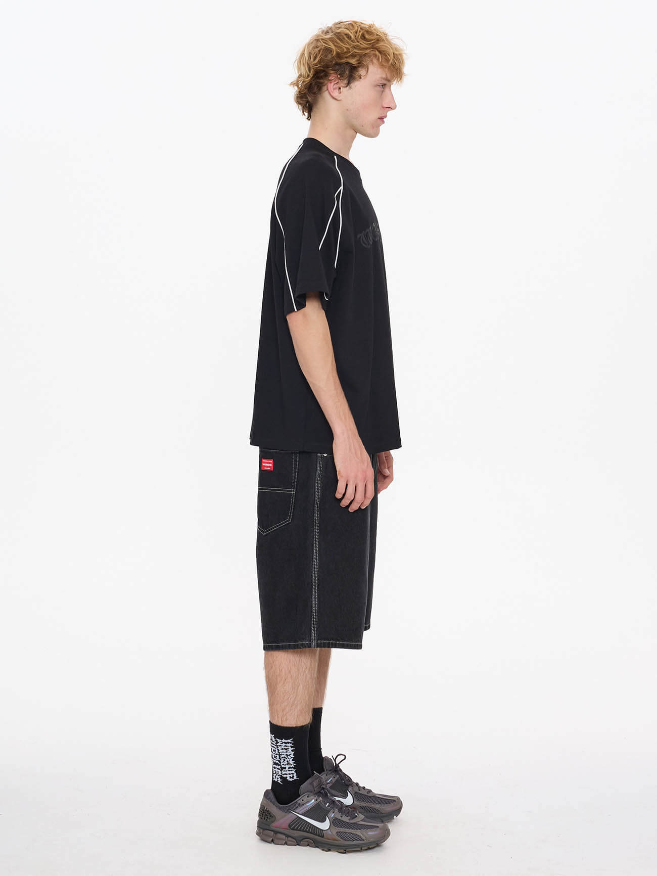 Frequency Panel Oversize Raglan Tee - Black XS