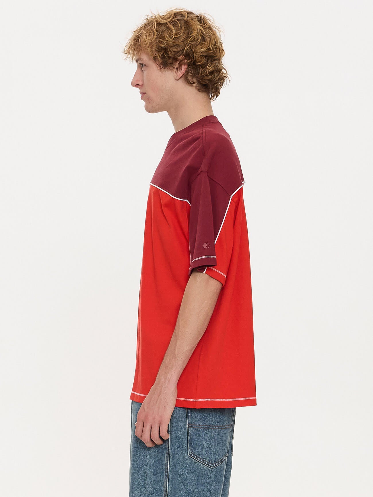 Hot Gossip Oversize Panel Tee - Deep Cherry XS