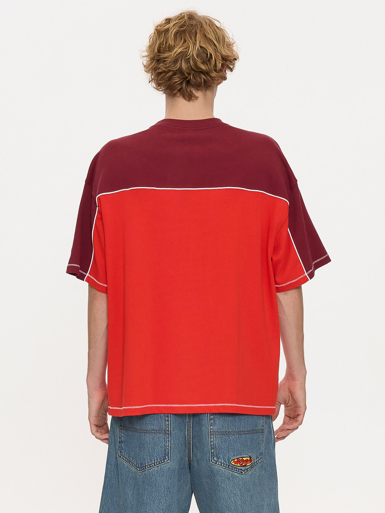 Hot Gossip Oversize Panel Tee - Deep Cherry XS