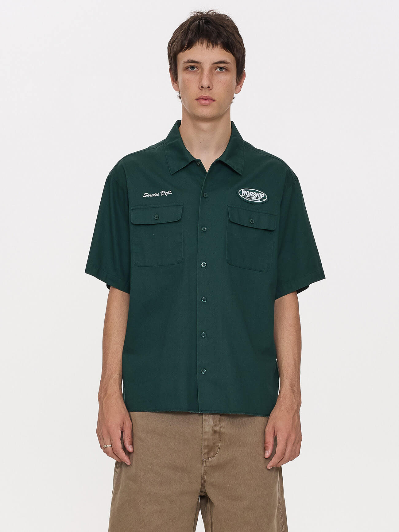 Department Short Sleeve Workshirt - Hunter Green XS