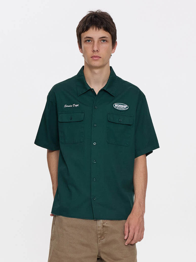 Department Short Sleeve Workshirt - Hunter Green XS