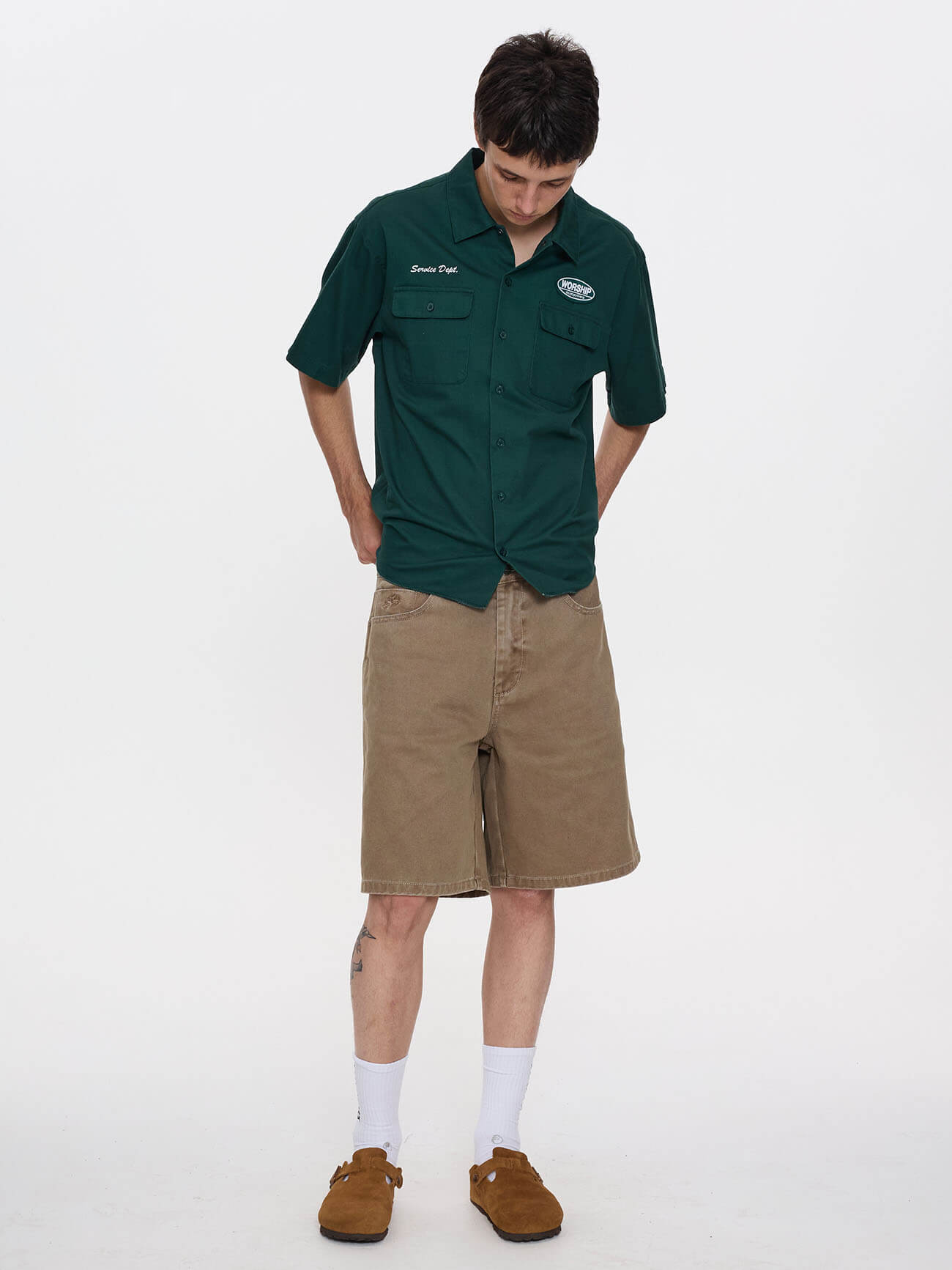 Department Short Sleeve Workshirt - Hunter Green XS