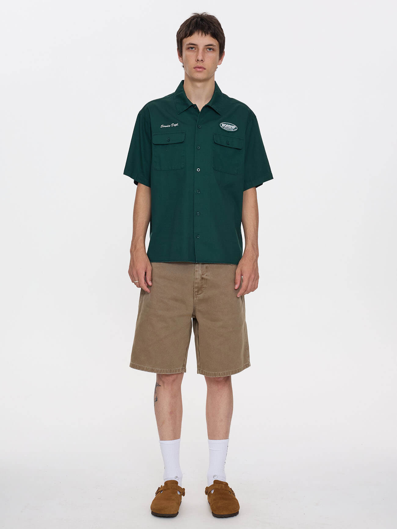 Department Short Sleeve Workshirt - Hunter Green XS