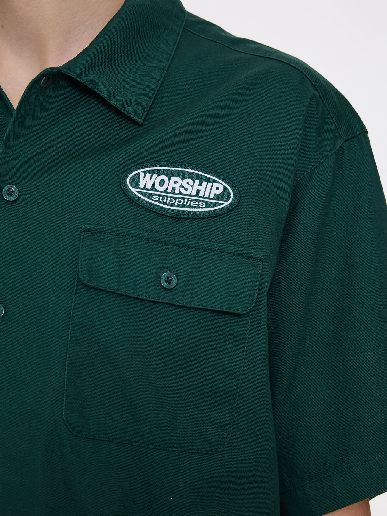 Department Short Sleeve Workshirt - Hunter Green XS