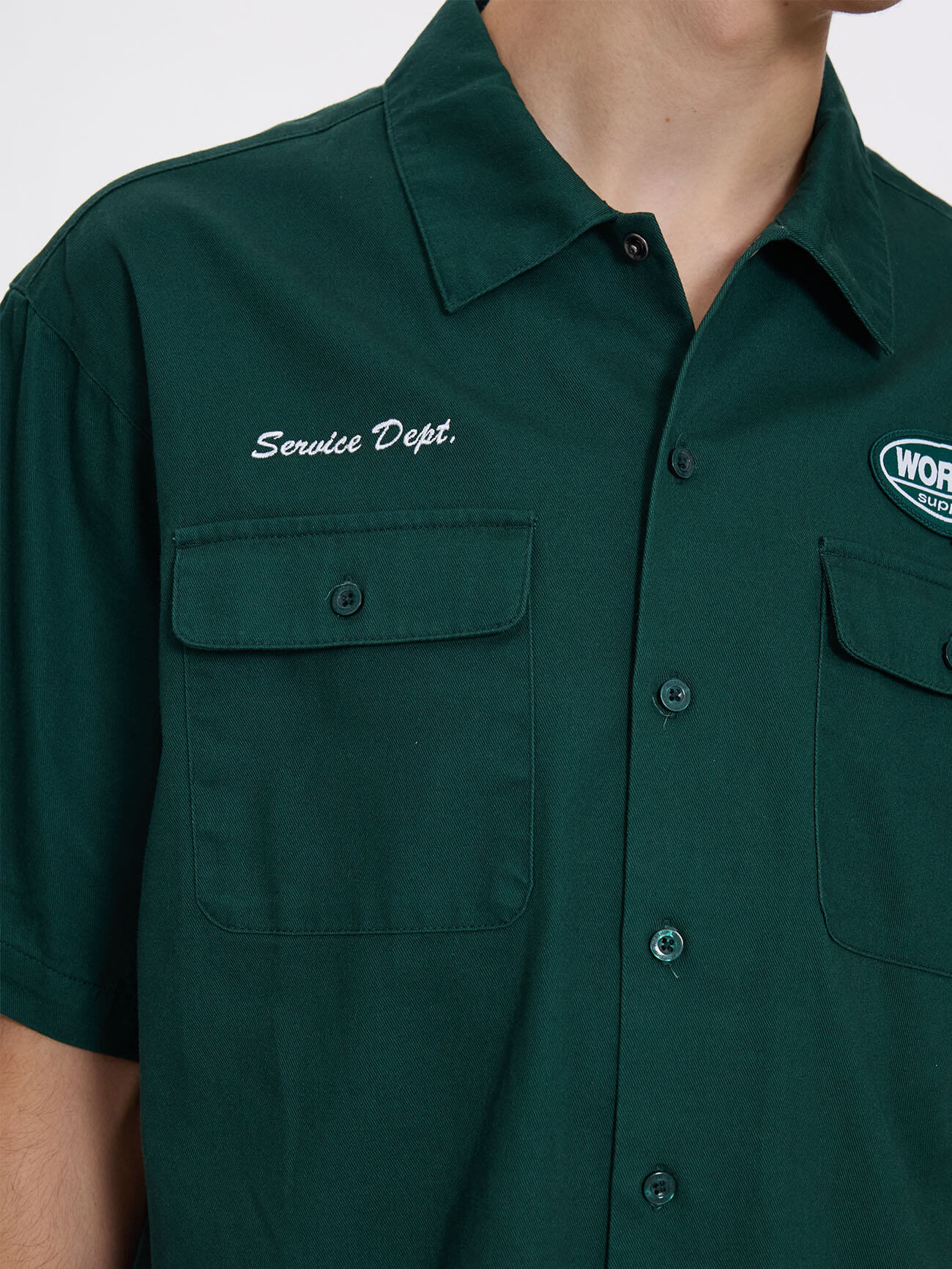 Department Short Sleeve Workshirt - Hunter Green XS