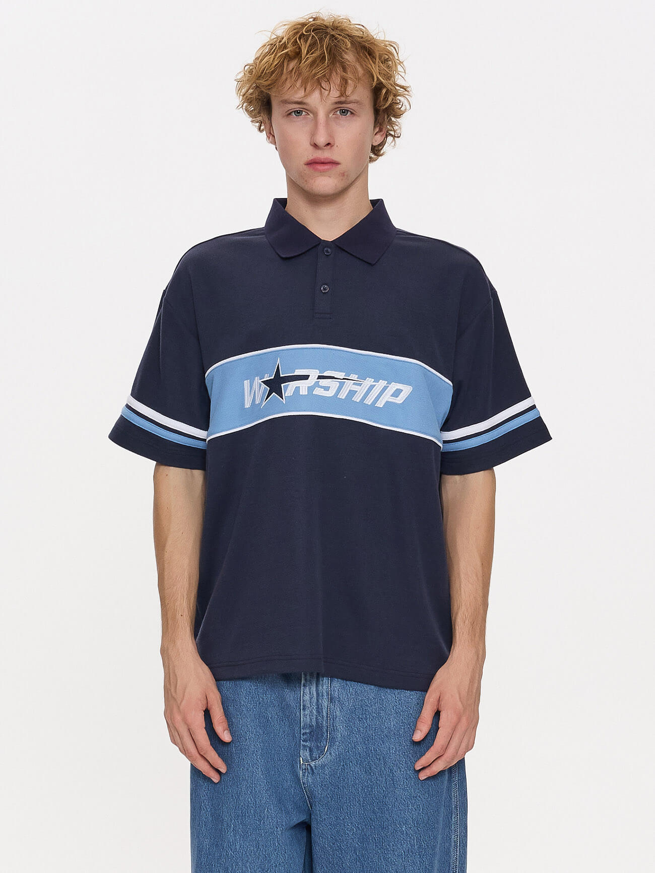 Belter Short Sleeve Golf Polo - Blue Depths XS