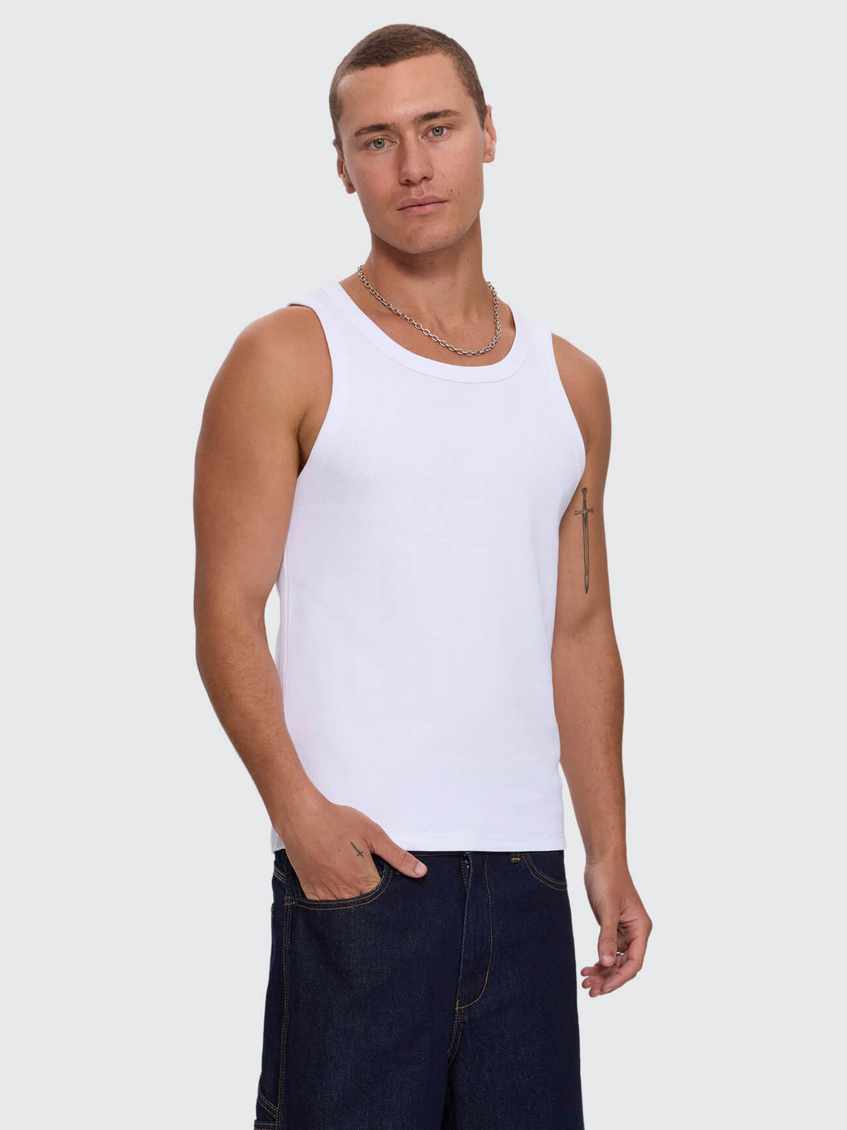 Base Rib Tank - White XS