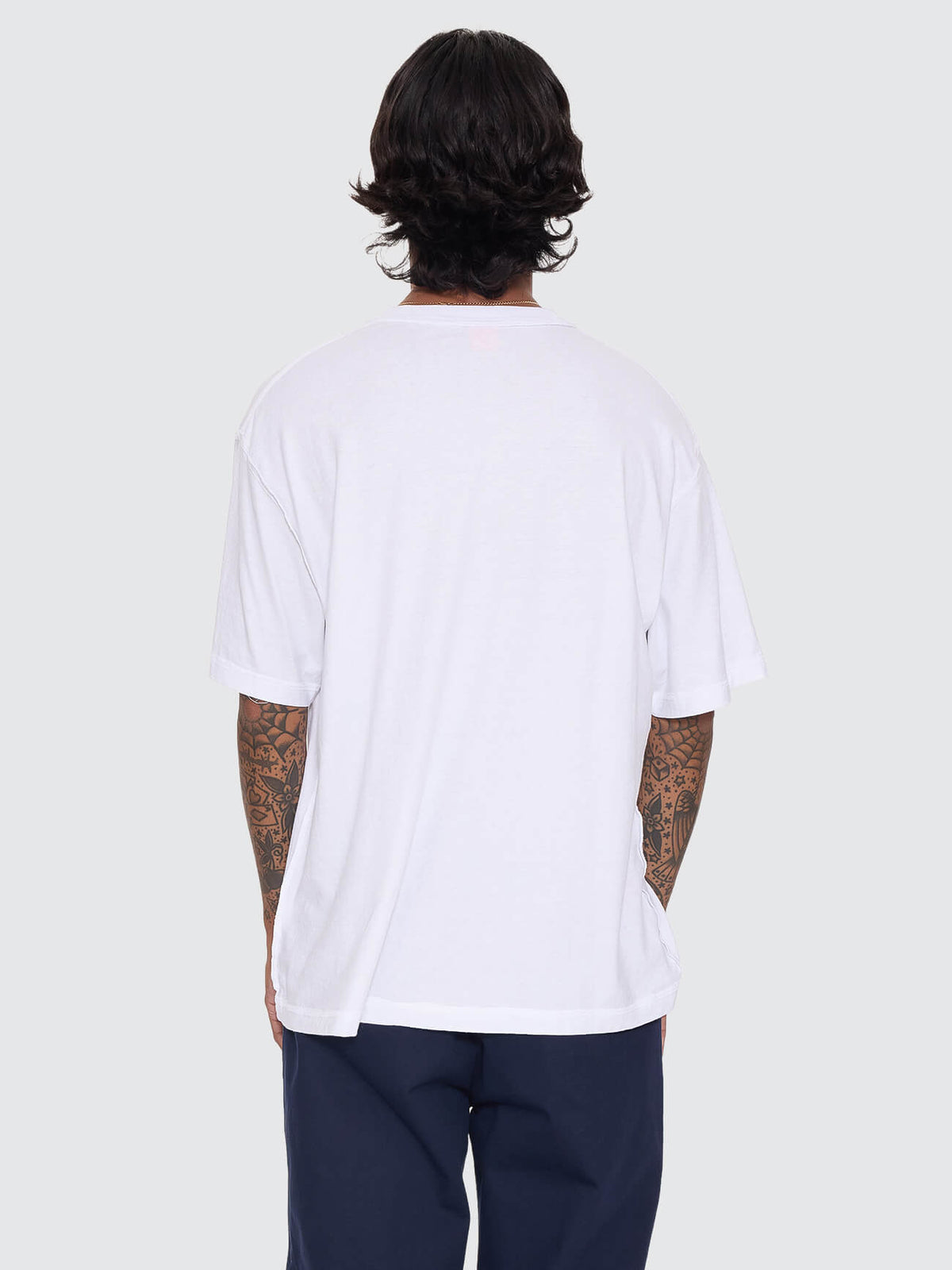 Reverse Box Crop Cotton Linen Tee - White XS