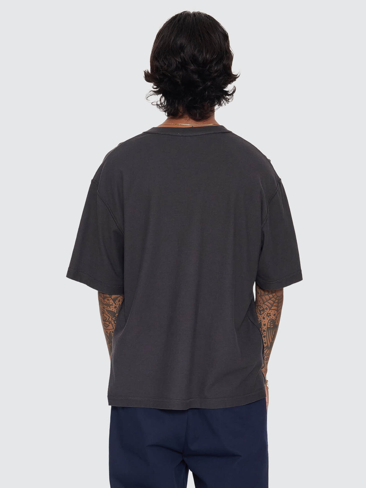Reverse Box Crop Cotton Linen Tee - Pigment Black XS