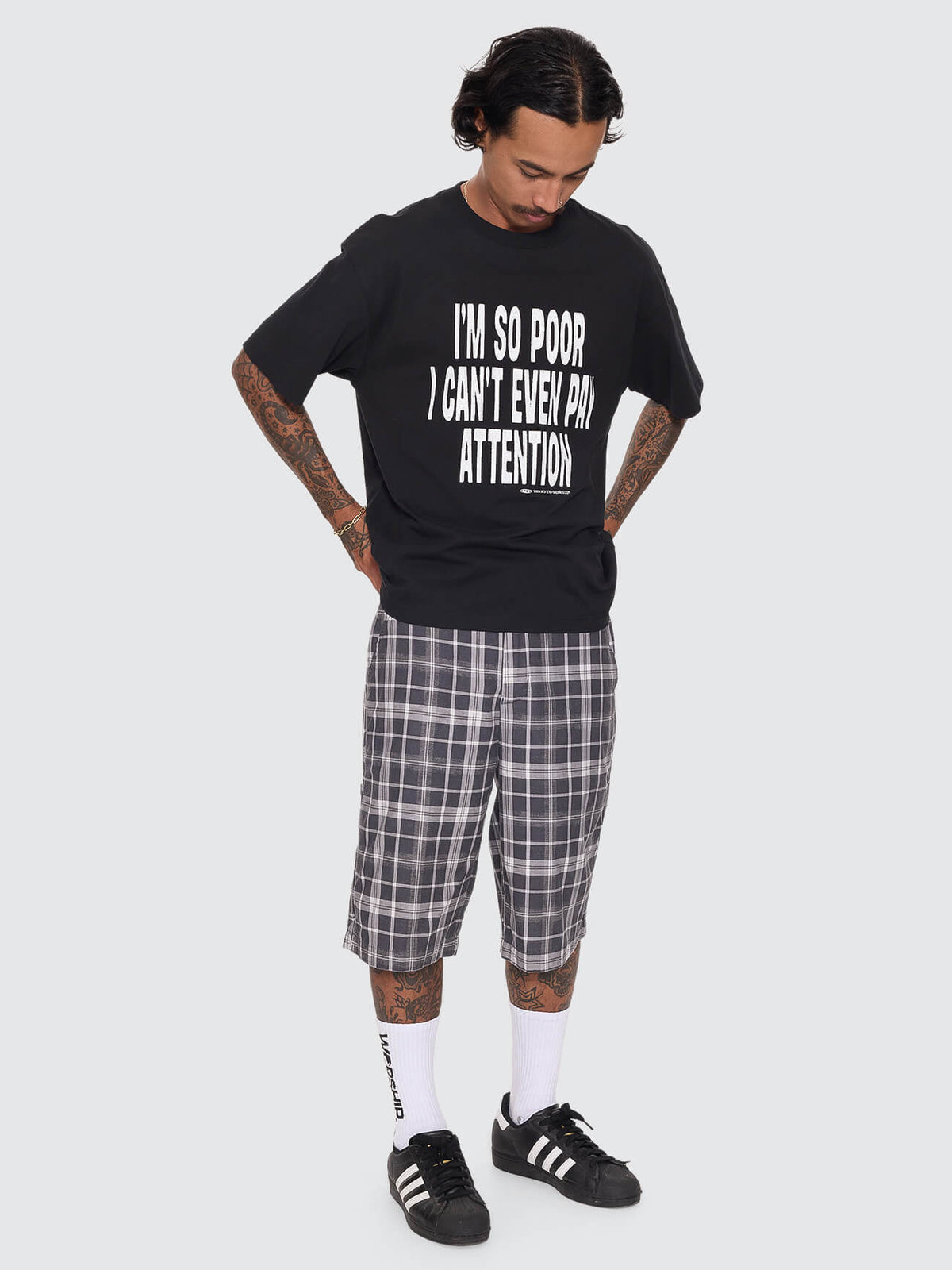 Pay Attention Fitted Tee - Black XS
