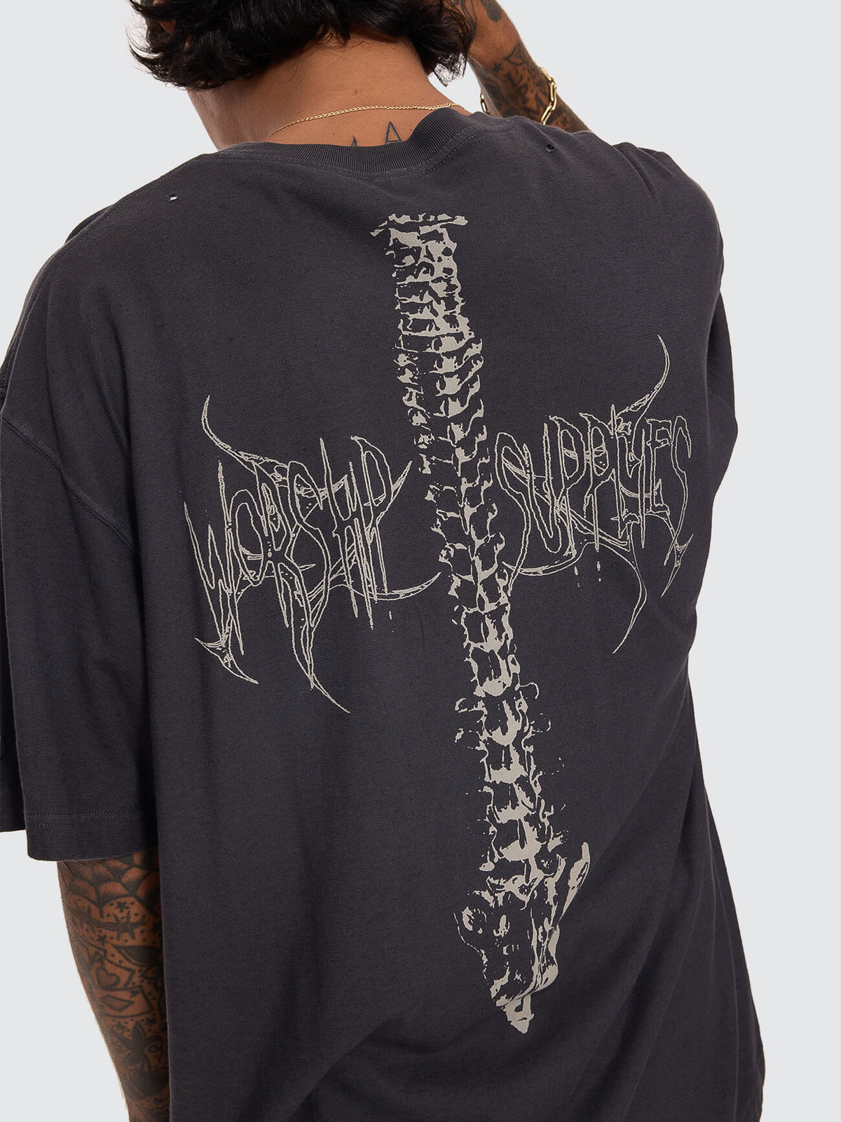 Spinal Cotton Linen Tee - Pigment Black XS