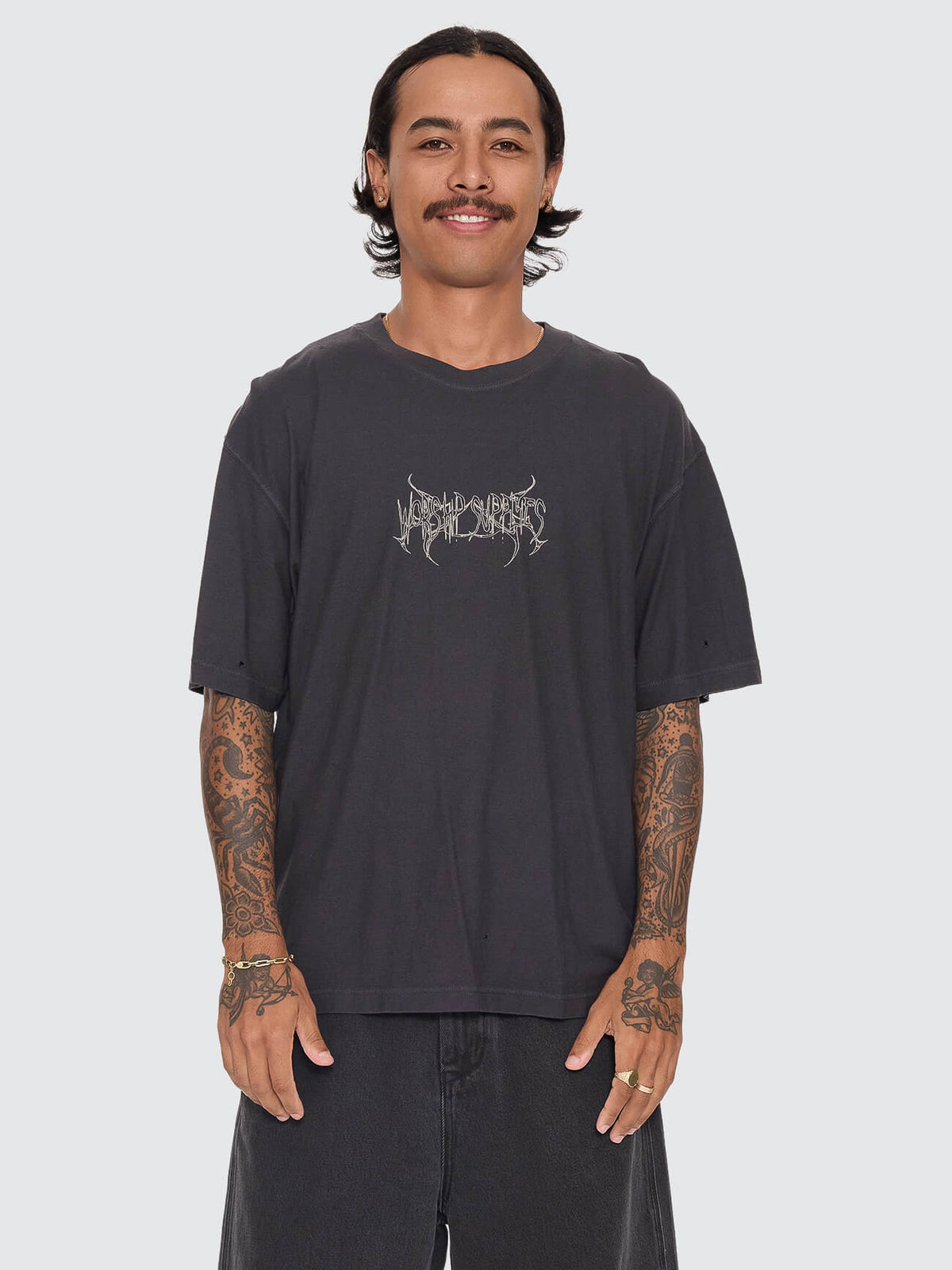 Spinal Cotton Linen Tee - Pigment Black XS