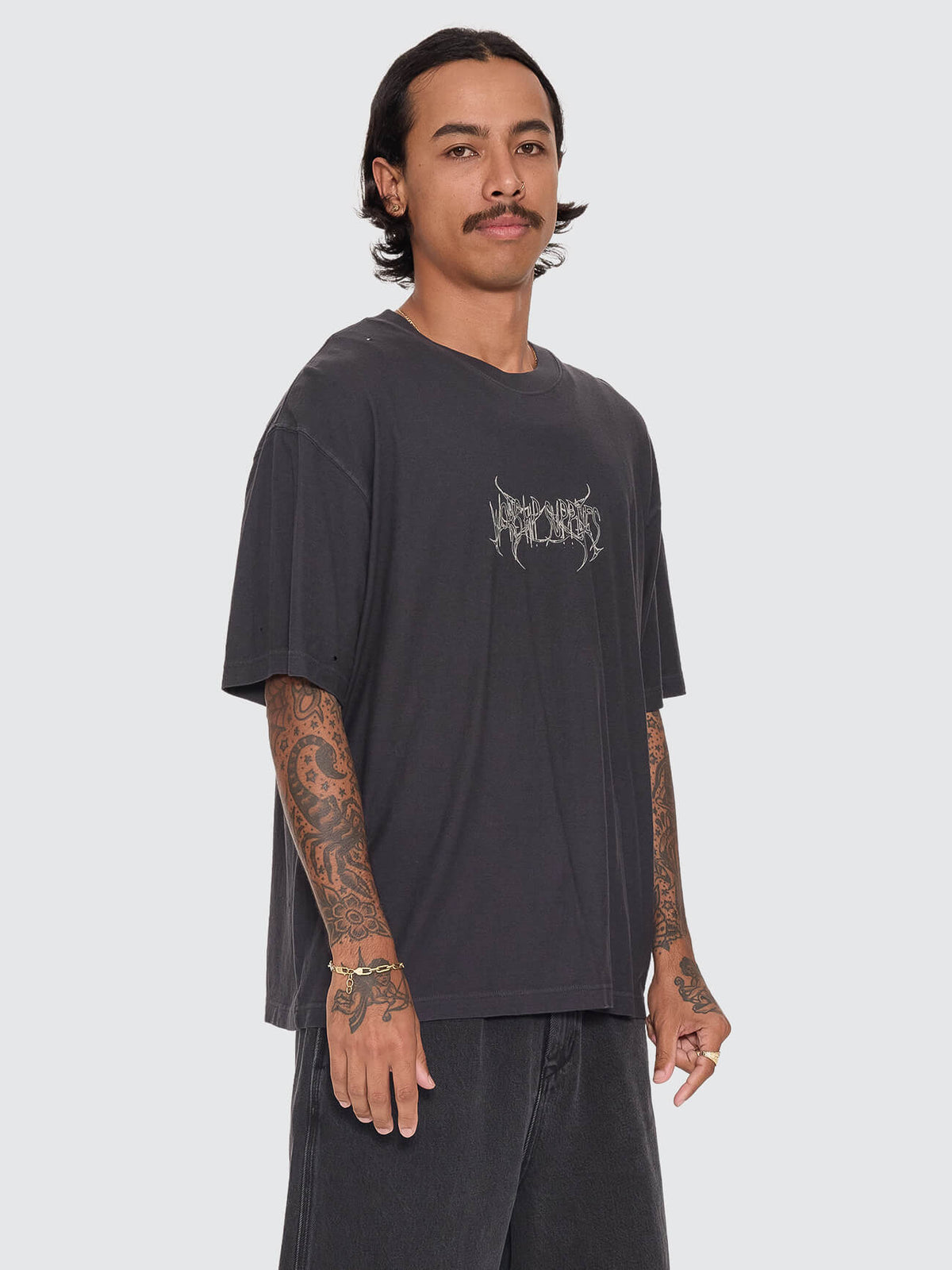Spinal Cotton Linen Tee - Pigment Black XS
