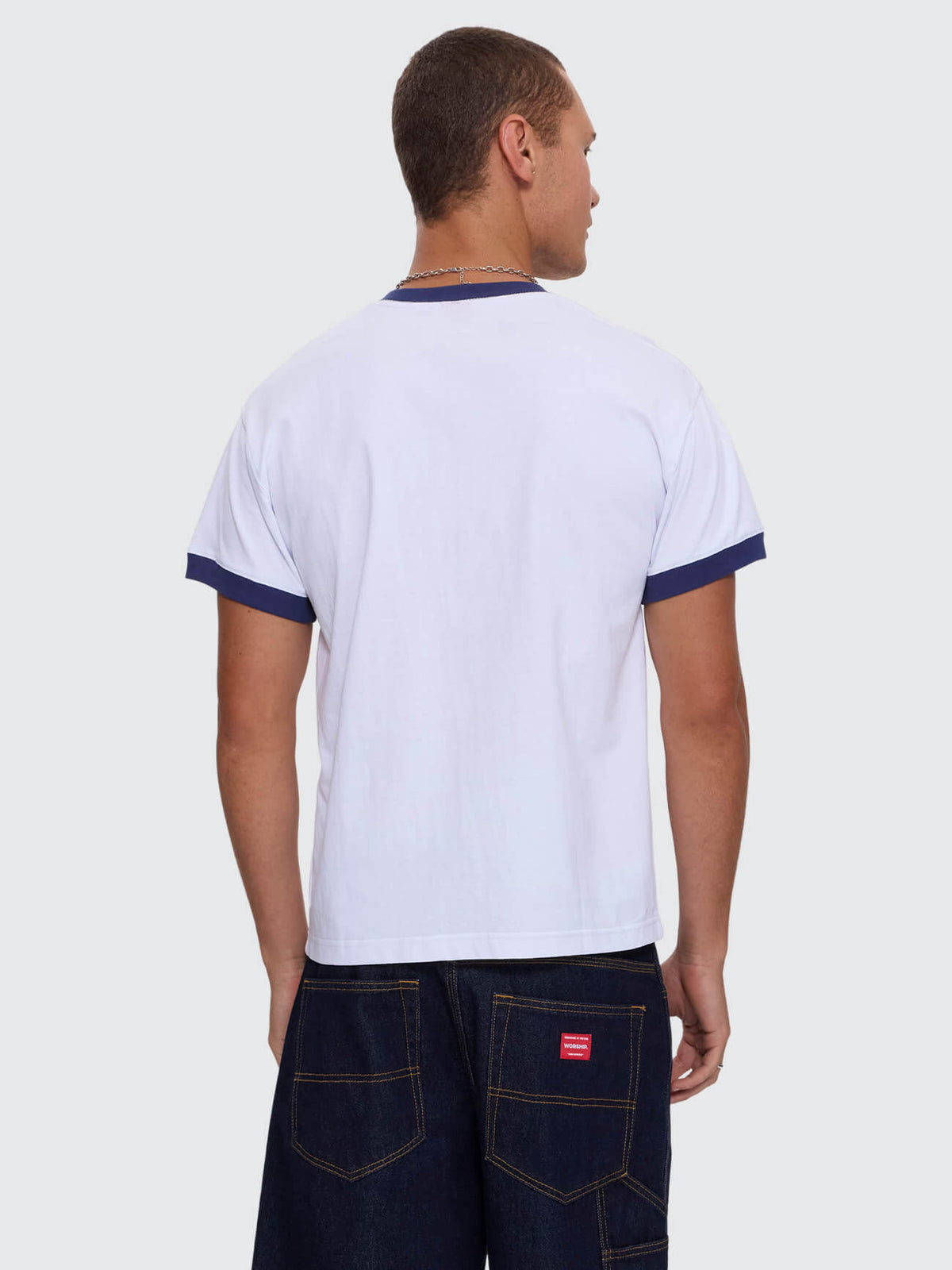 Synth Fitted Ringer Tee - White XXS