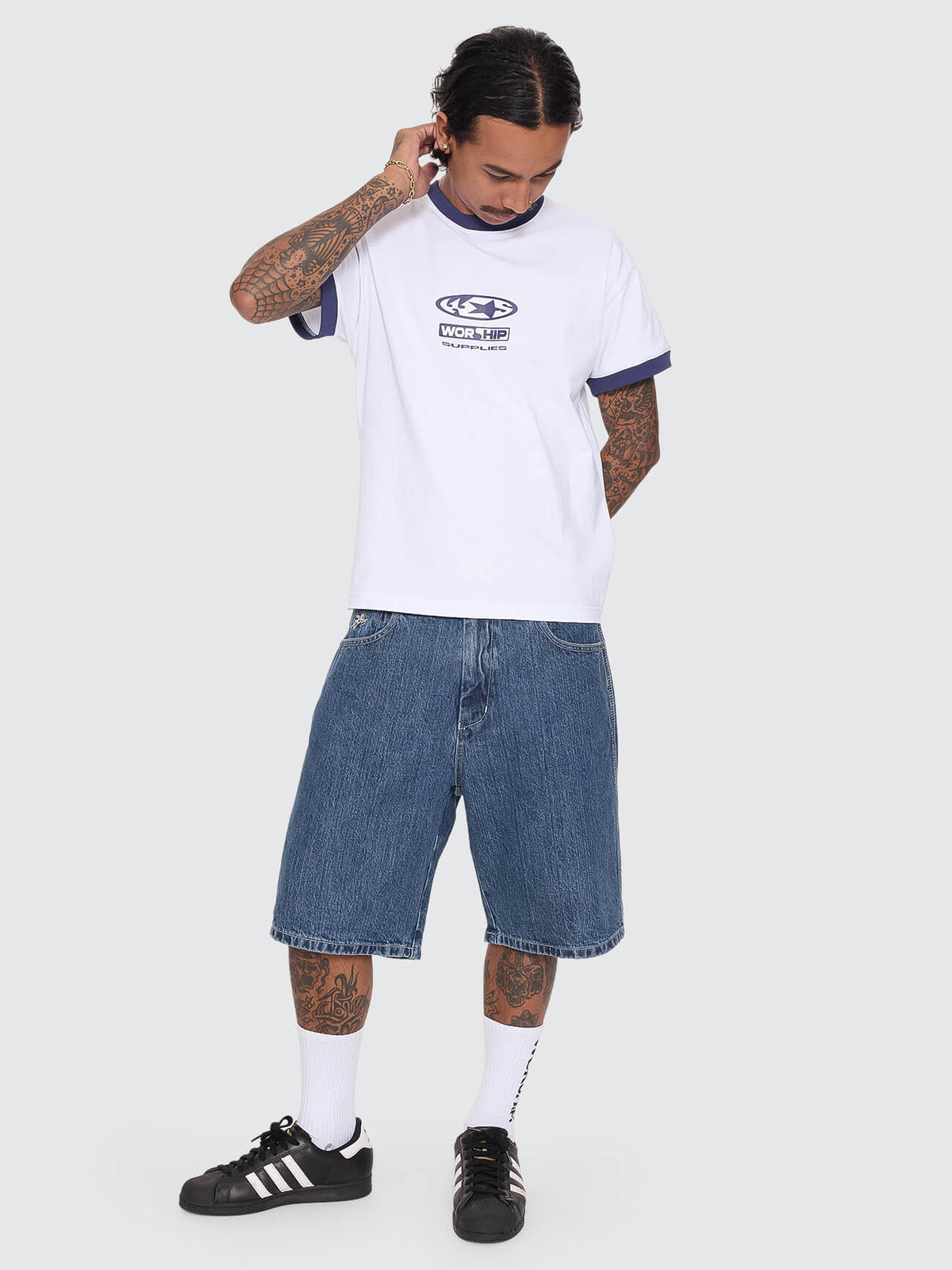 Synth Fitted Ringer Tee - White XXS