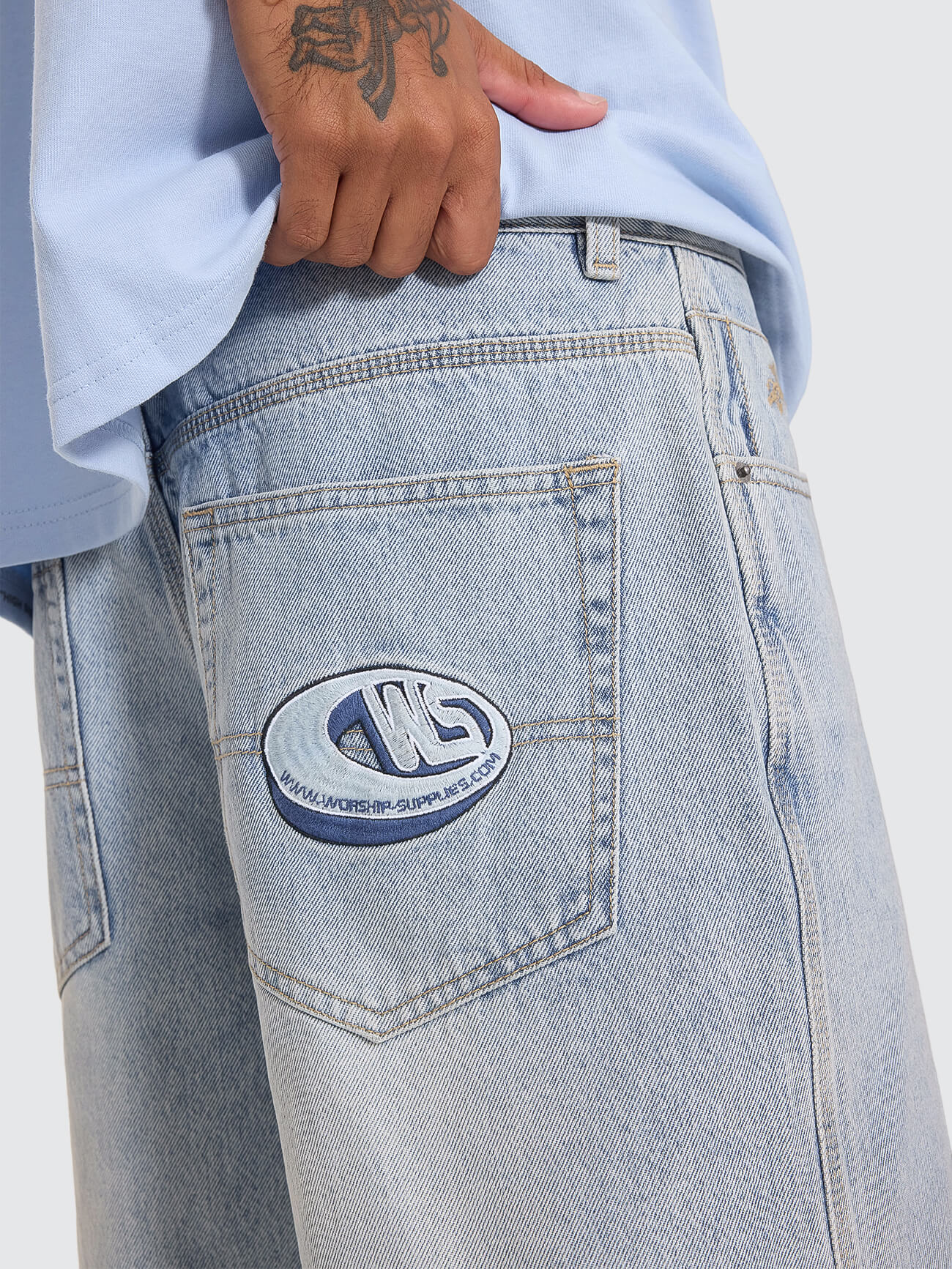 Dimension Big Dawg Jean Short - Faded Worn Blue 26