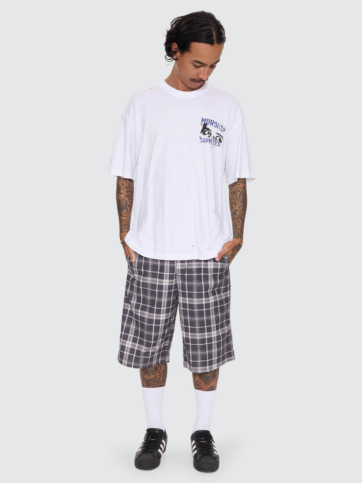 Overdue Fatigue Short - Charcoal Check 26