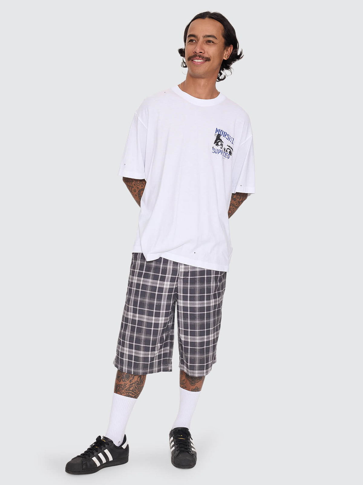 Overdue Fatigue Short - Charcoal Check 26
