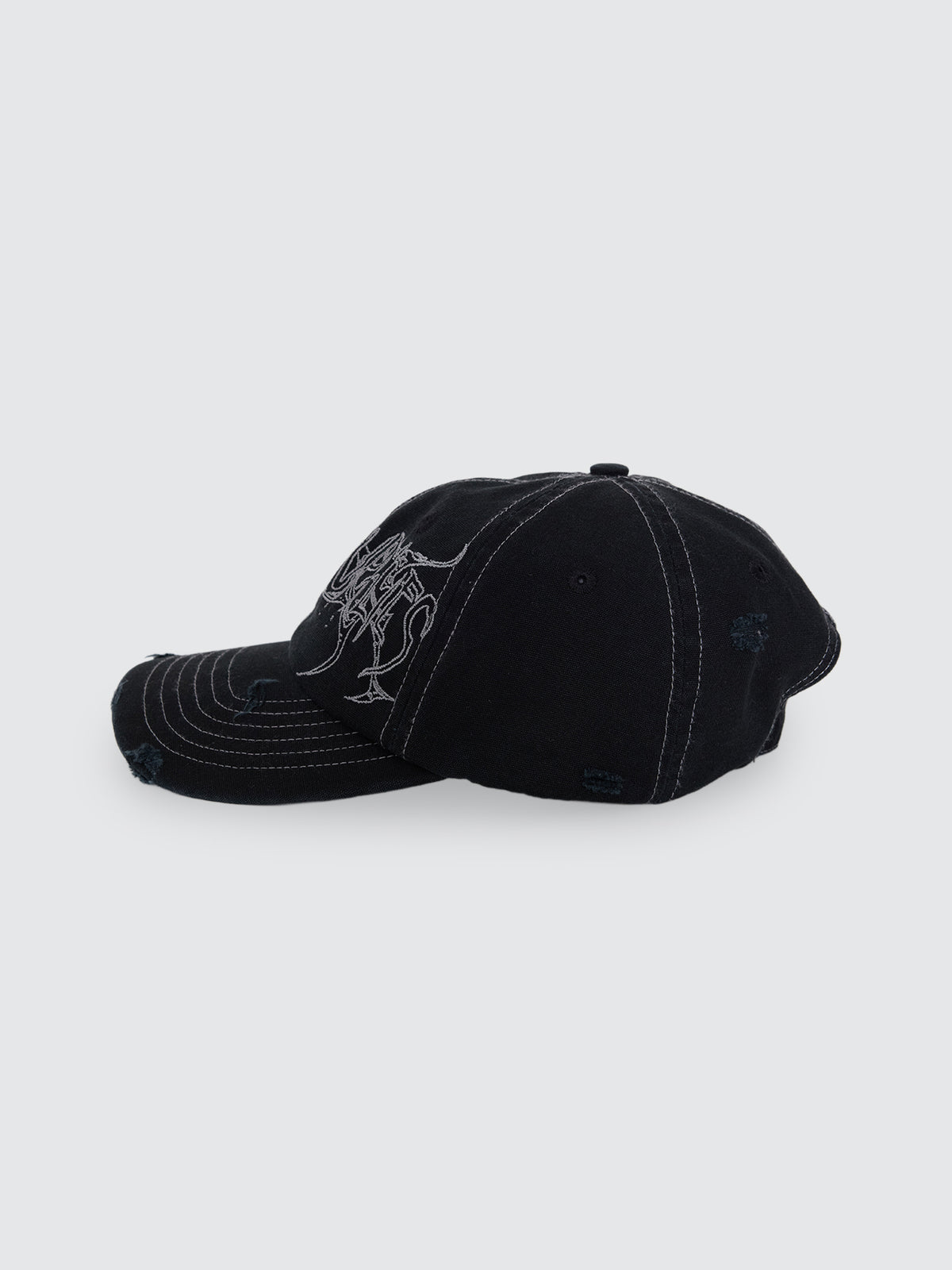 Spinal 6 Panel Hat - Washed Black