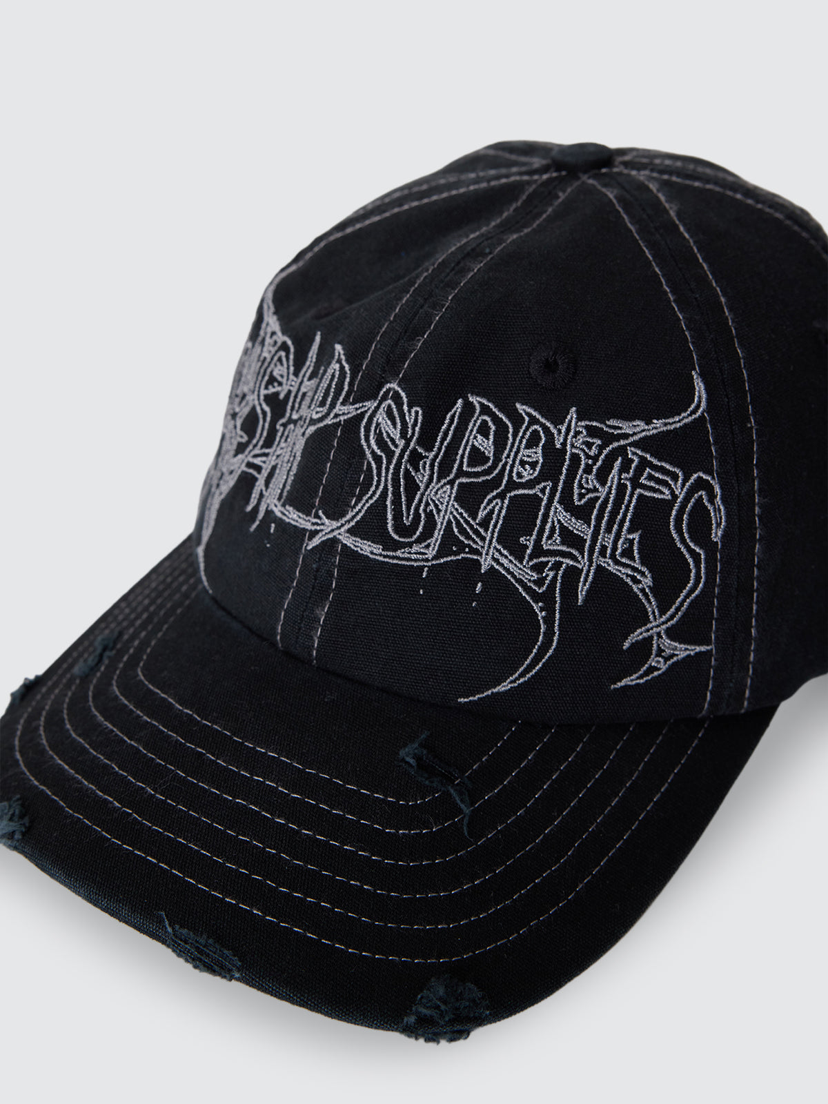 Spinal 6 Panel Hat - Washed Black