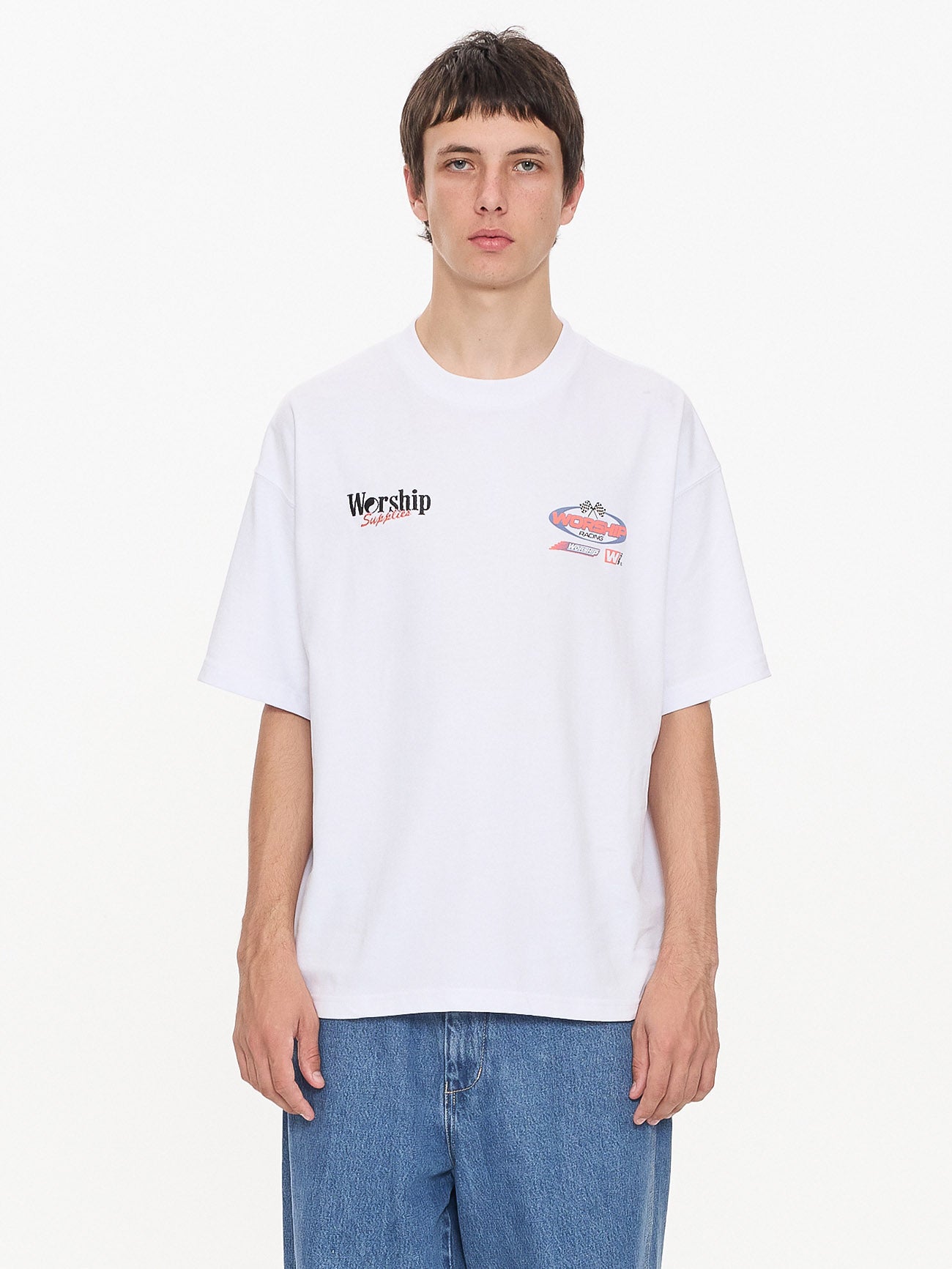 Pit Crew Oversize Tee - White