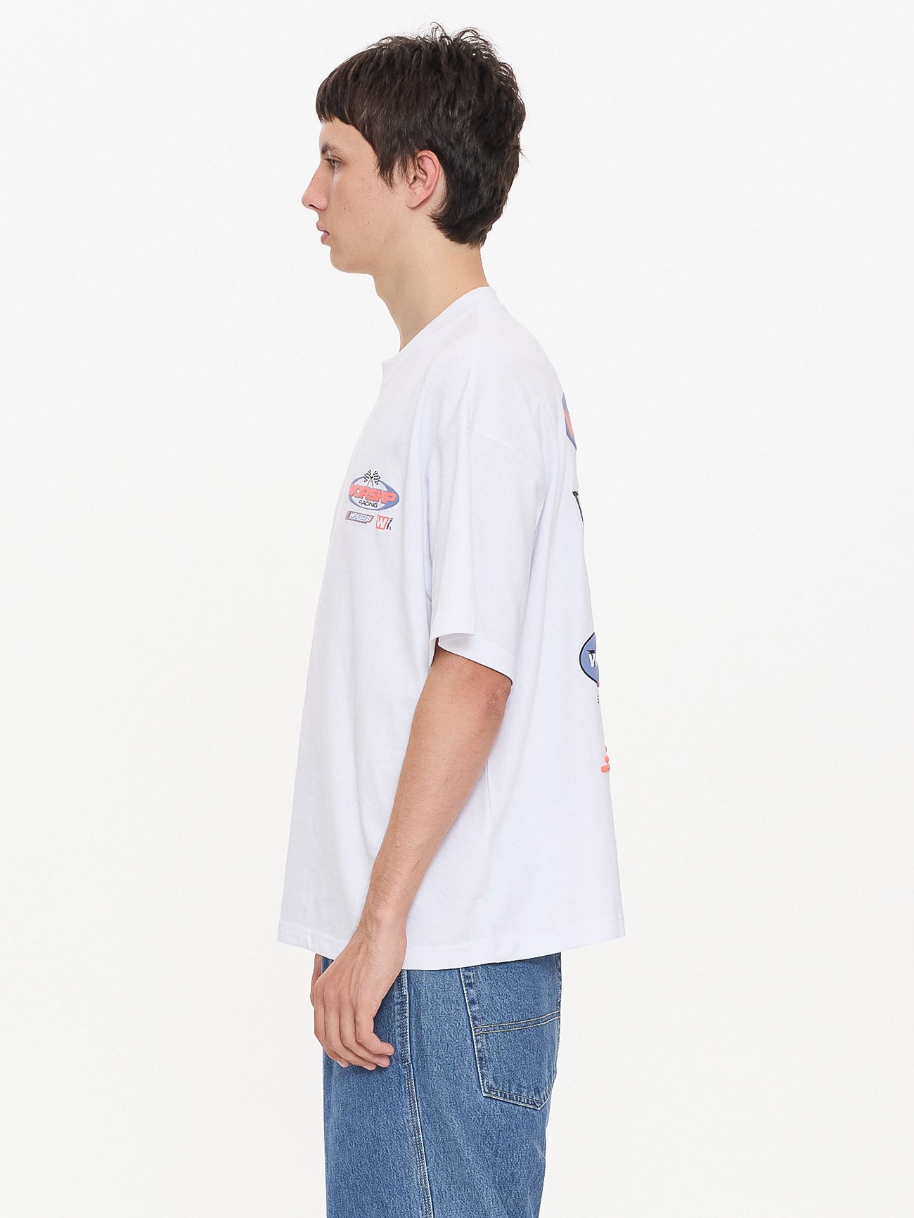 Pit Crew Oversize Tee - White