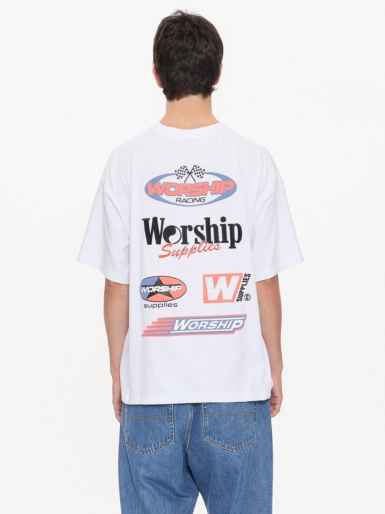Pit Crew Oversize Tee - White