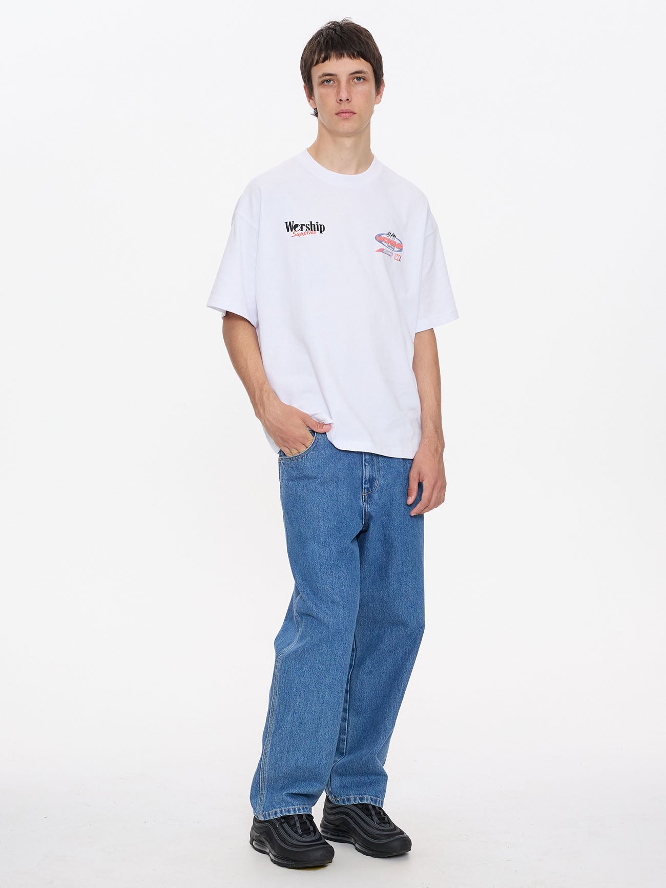Pit Crew Oversize Tee - White