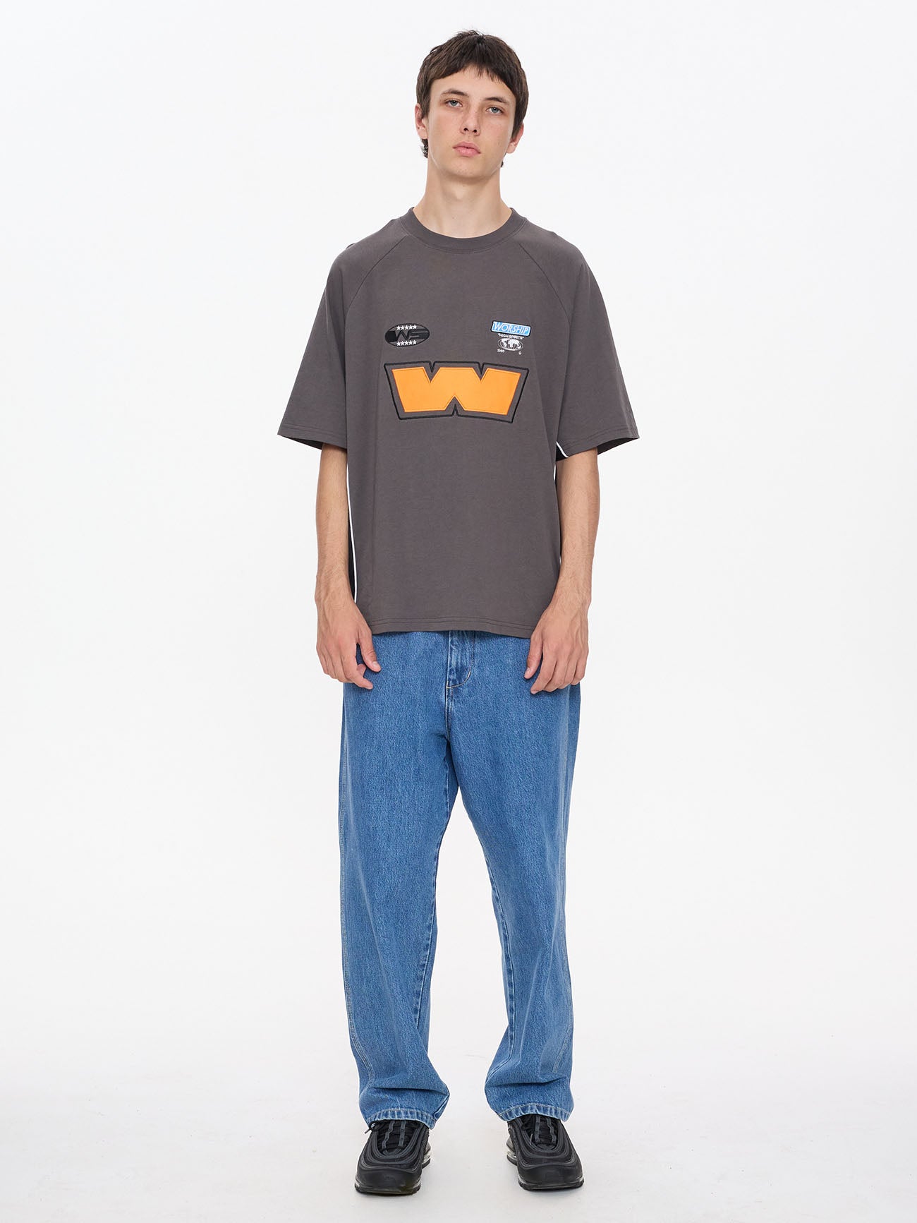 Kick Off Oversize Raglan Tee - Worn Black