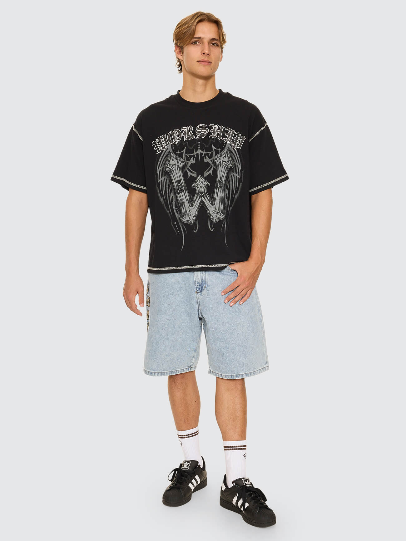 Turmoil Oversize Tee - Washed Black