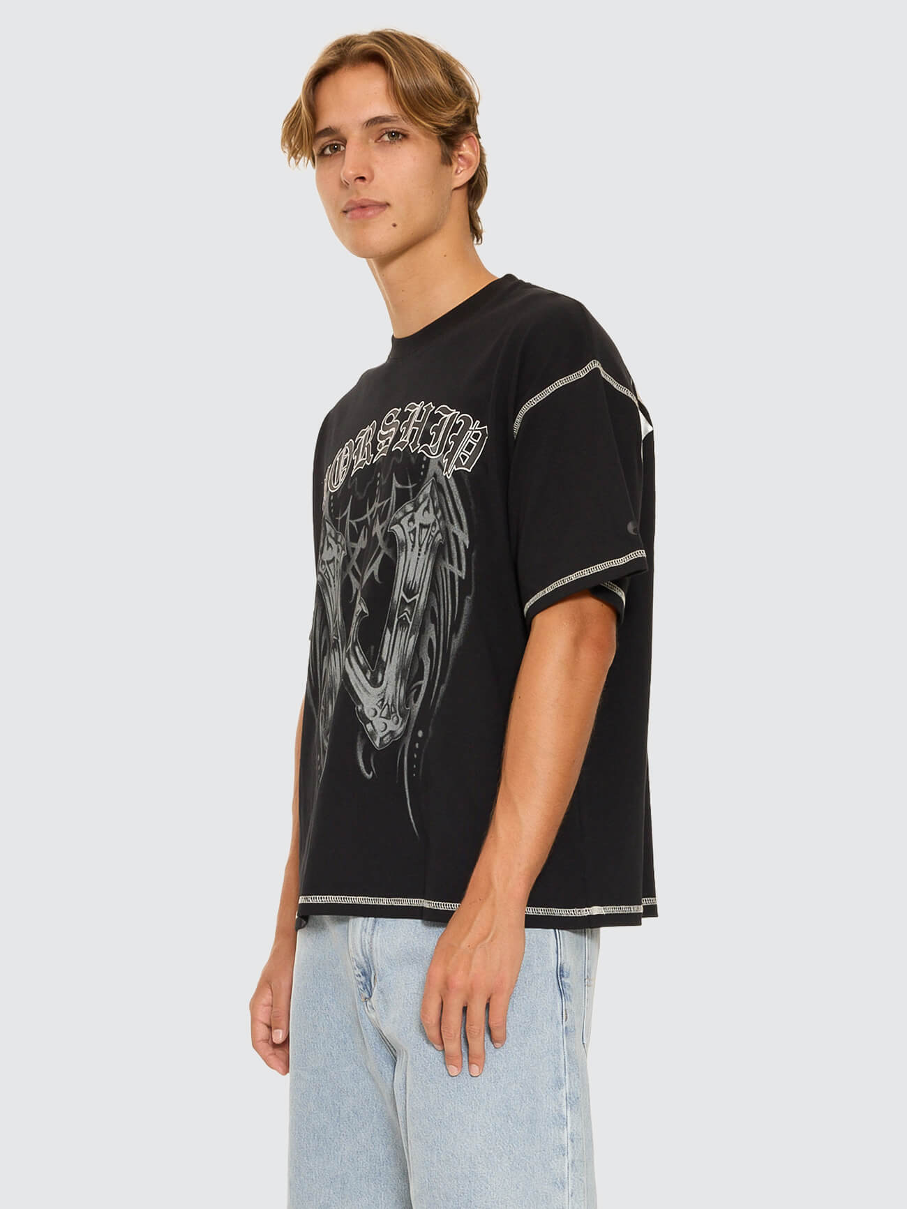 Turmoil Oversize Tee - Washed Black