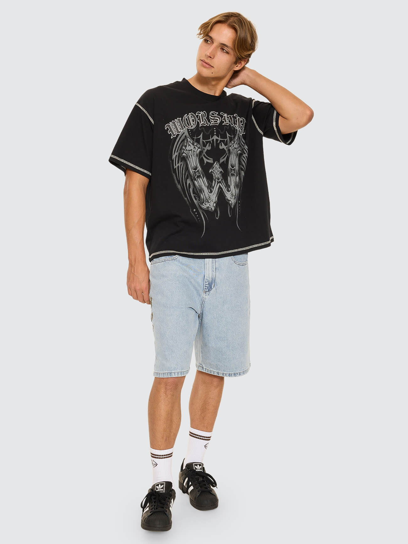 Turmoil Oversize Tee - Washed Black