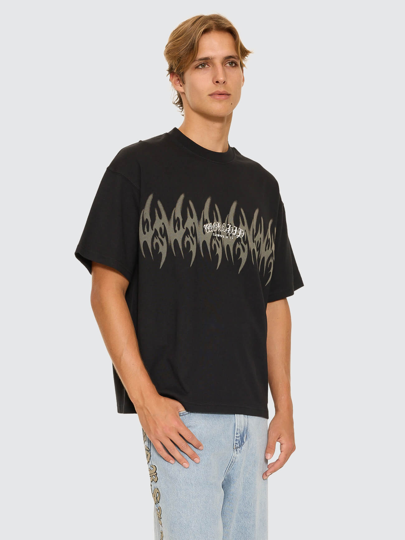Ghosted Oversize Tee - Black