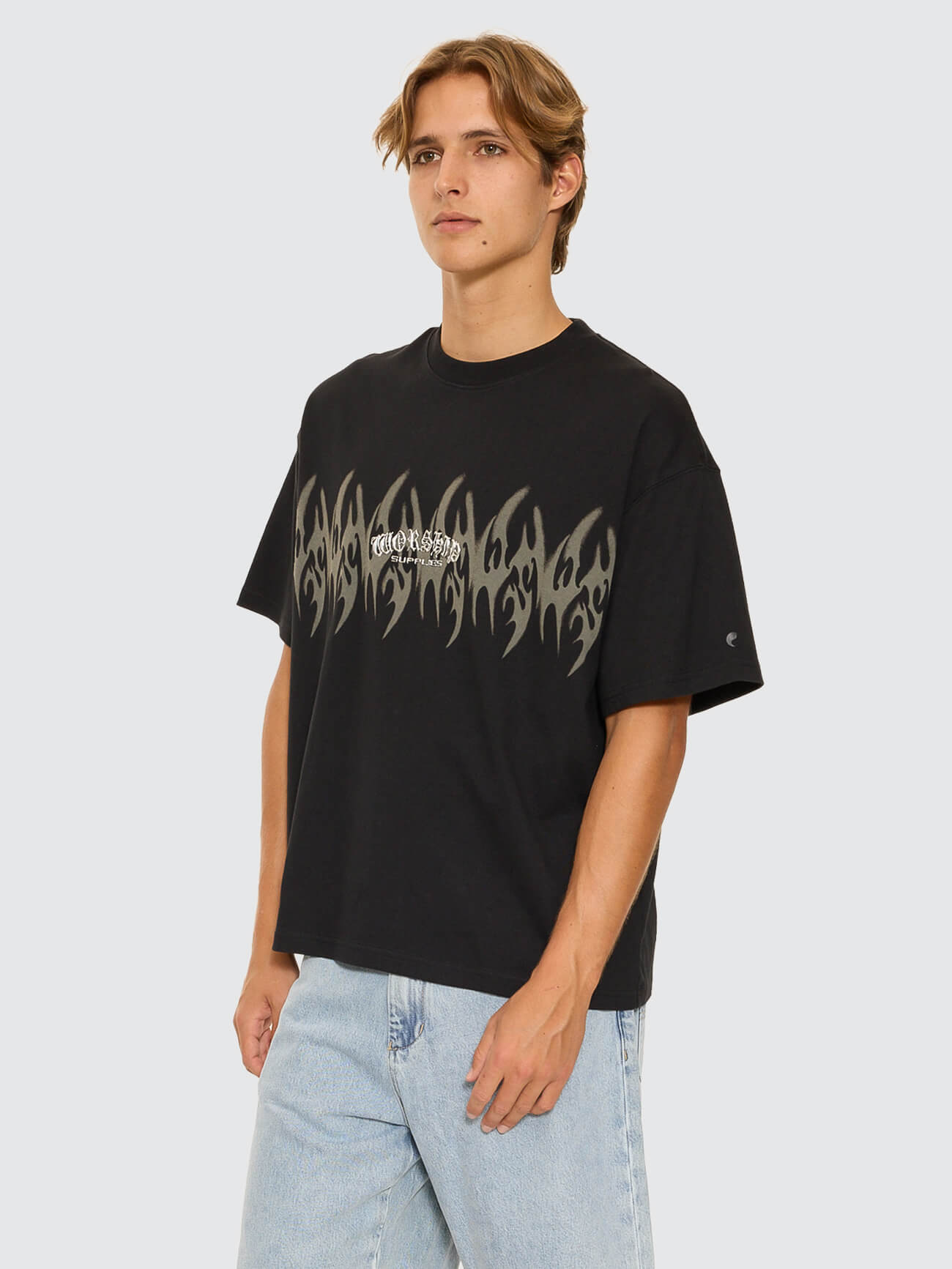 Ghosted Oversize Tee - Black