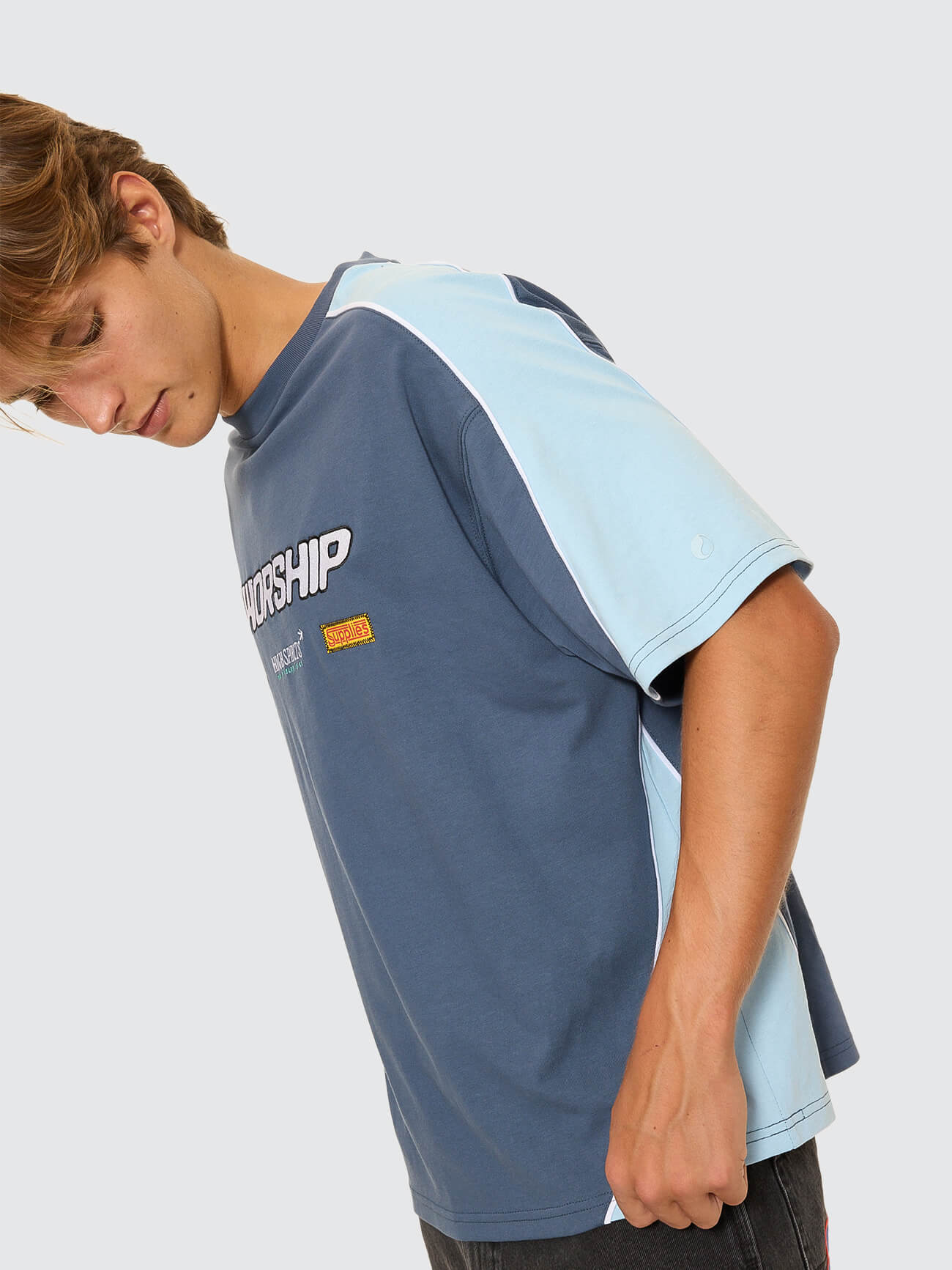 Panorama Oversize Panel Tee - Blue