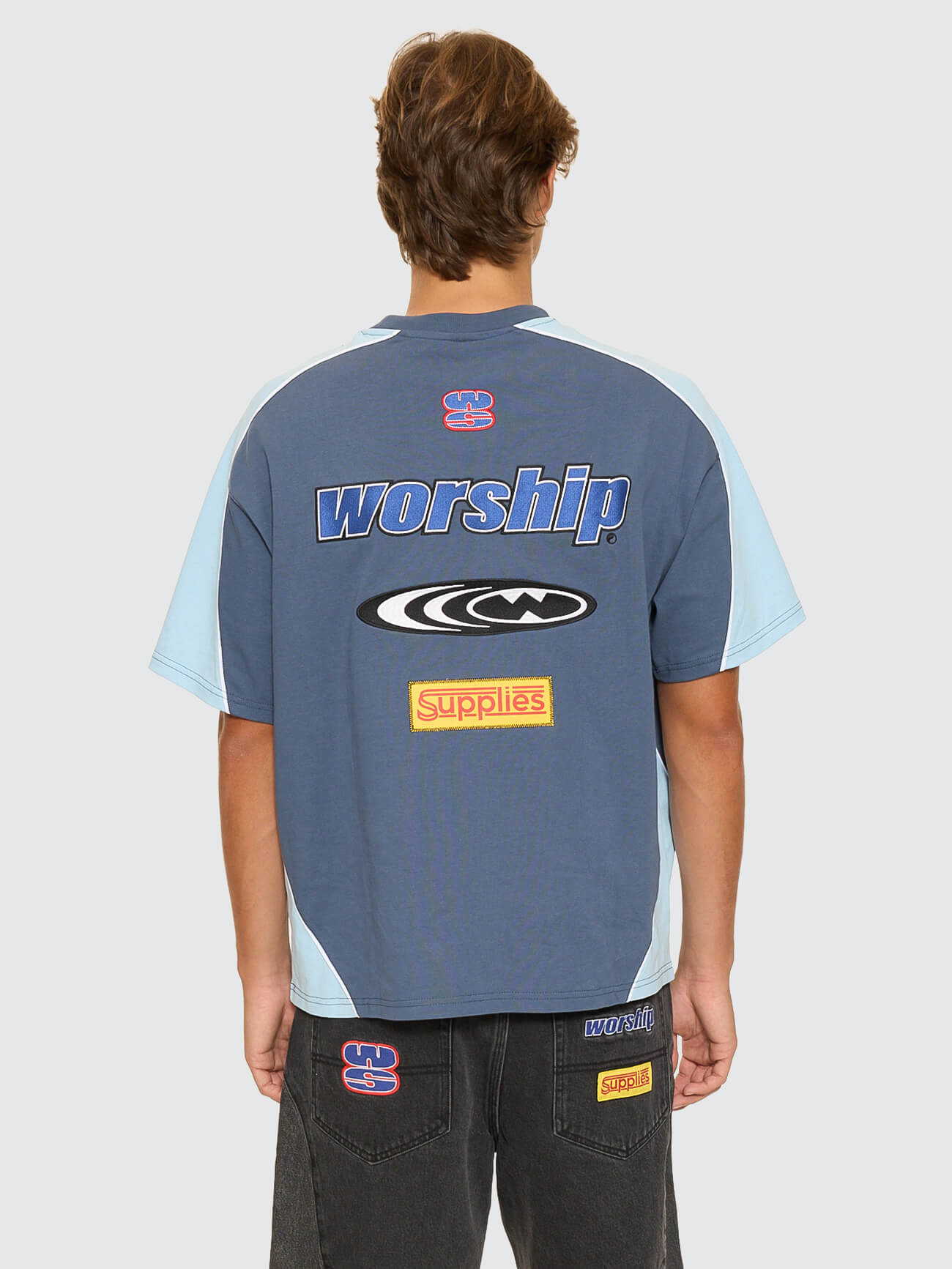 Panorama Oversize Panel Tee - Blue
