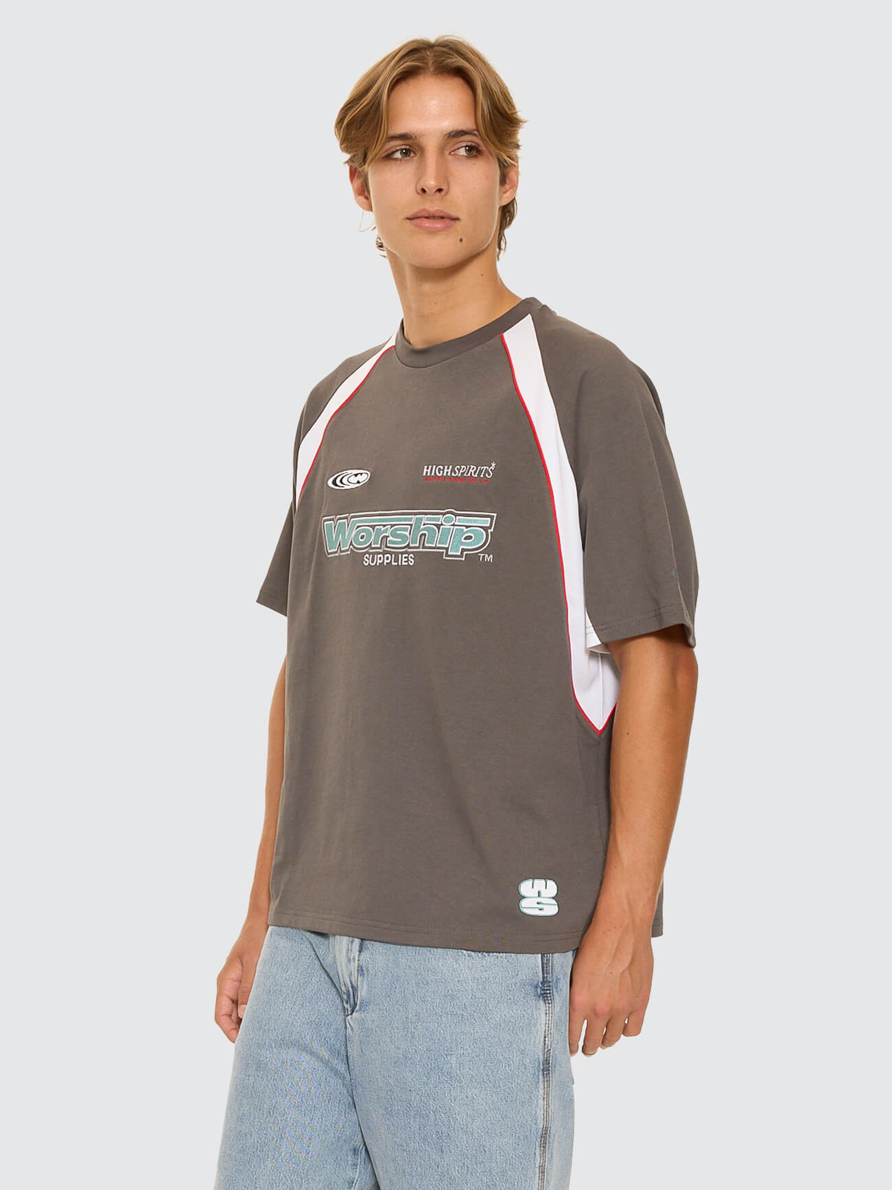 Burner Oversize Raglan Panel Tee - Worn Black
