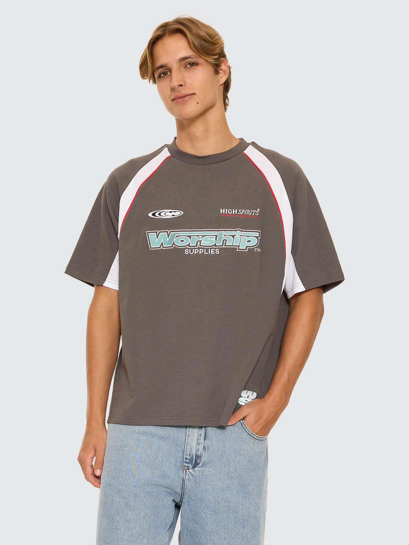 Burner Oversize Raglan Panel Tee - Worn Black