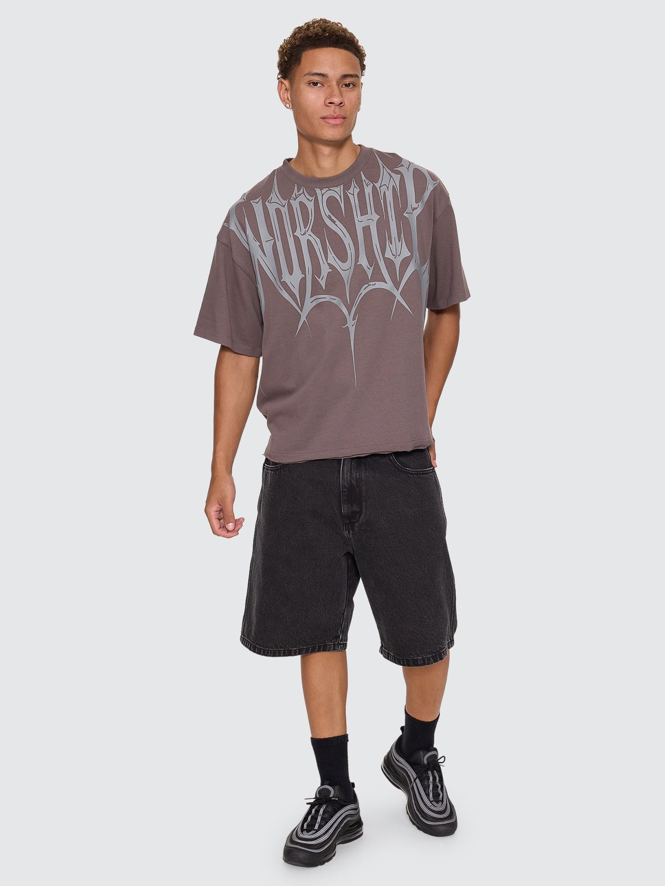 Unchained Box Crop Tee - Worn Black