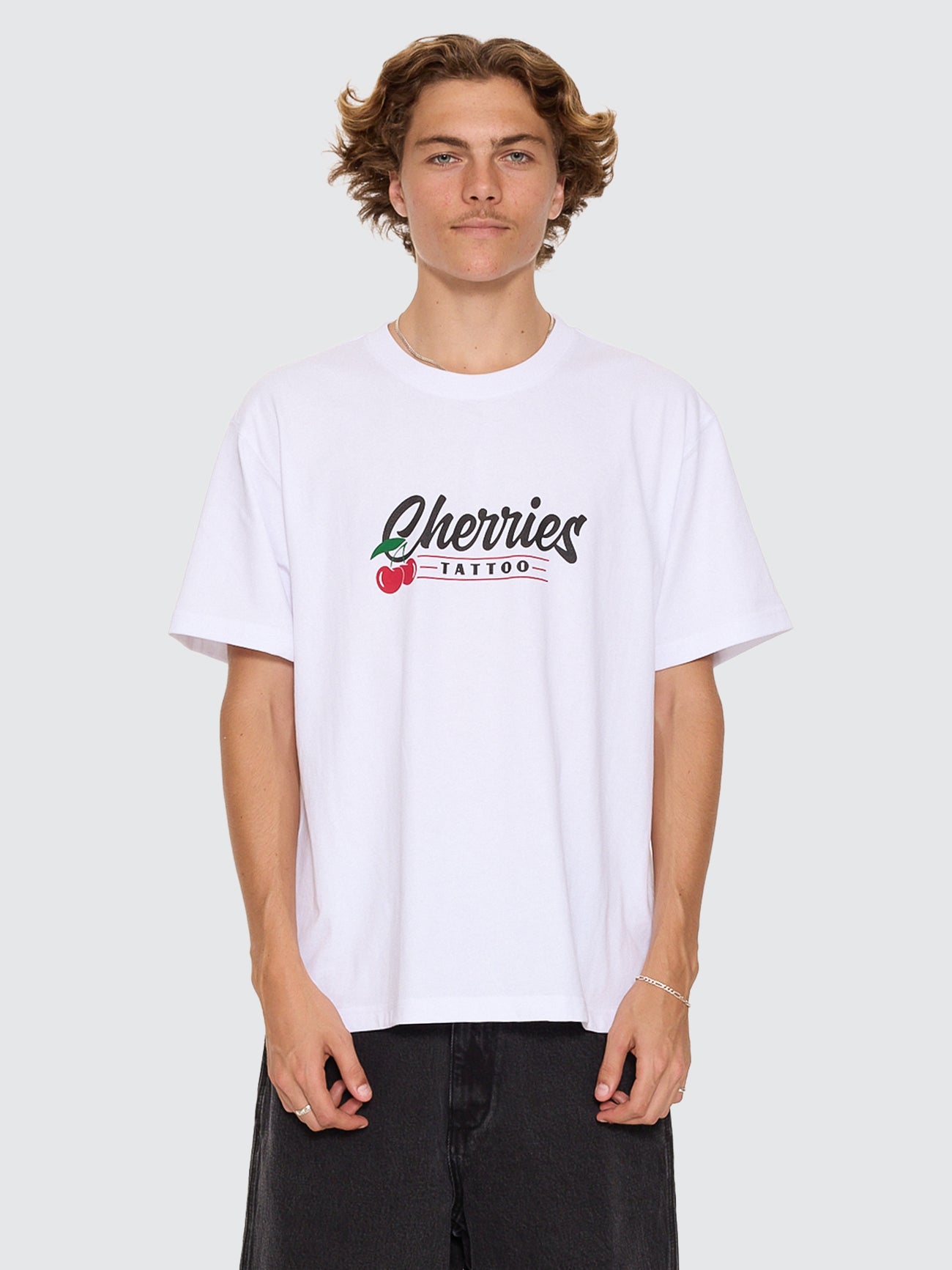 Cherries Tattoo Tee - White