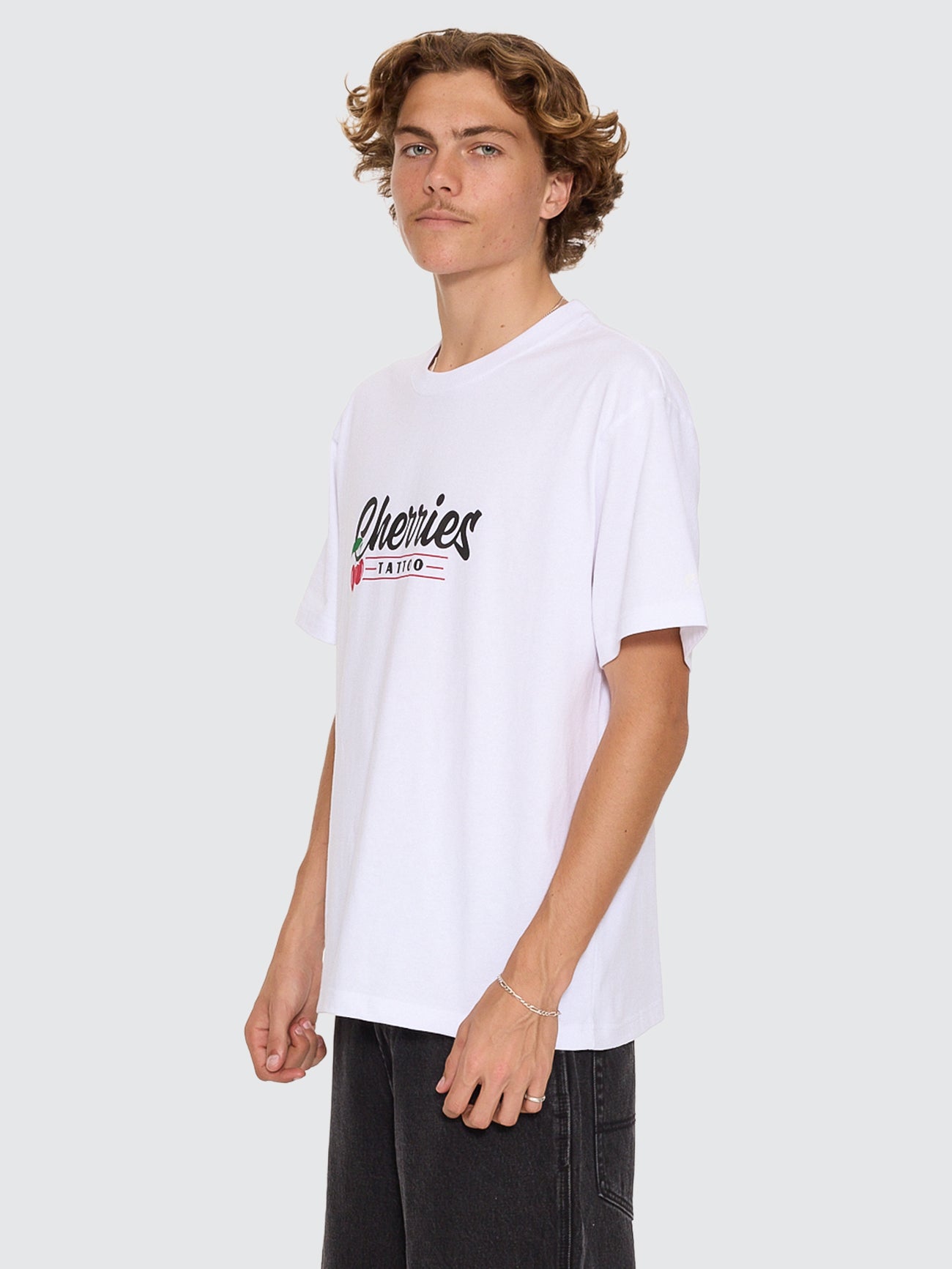 Cherries Tattoo Tee - White