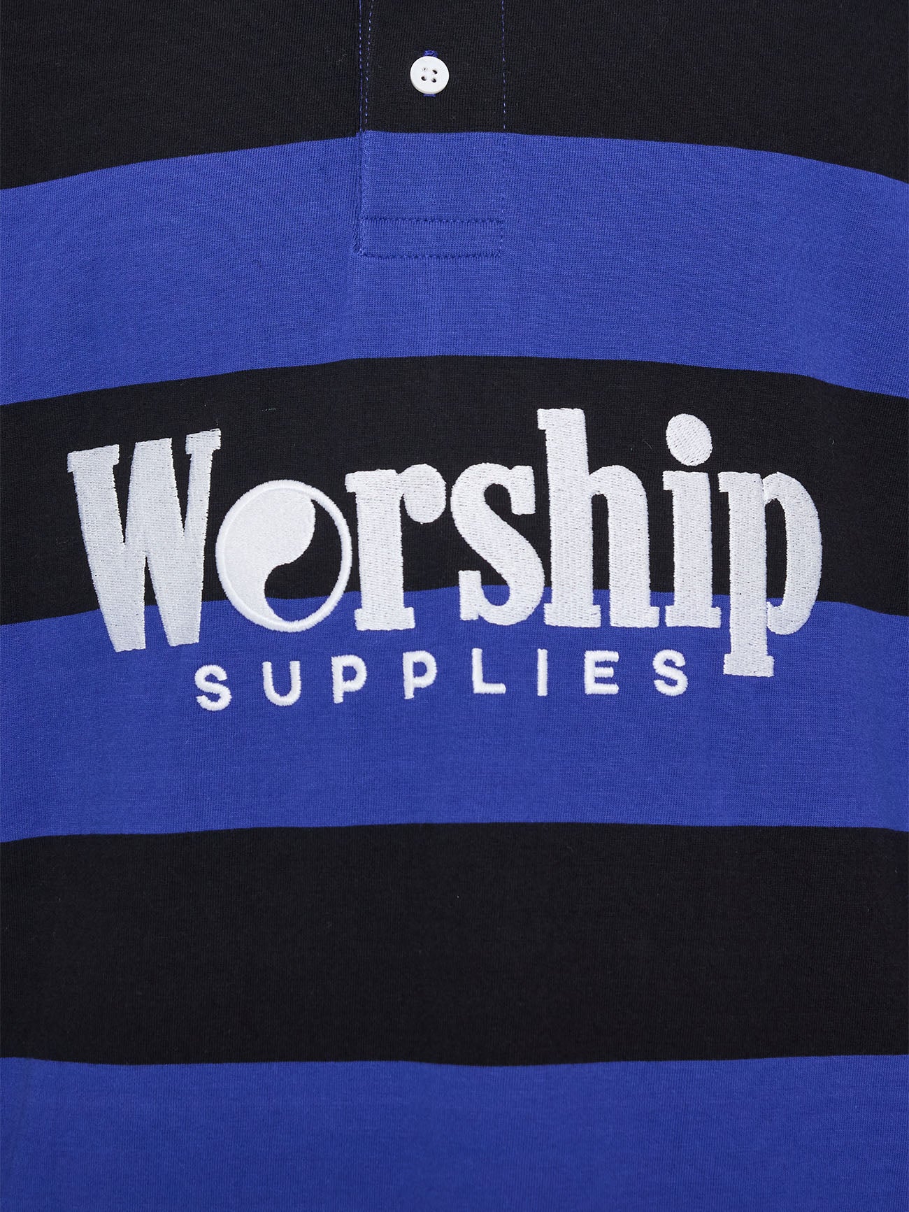 Smoko Long Sleeve Rugby Polo - Black - Cobalt