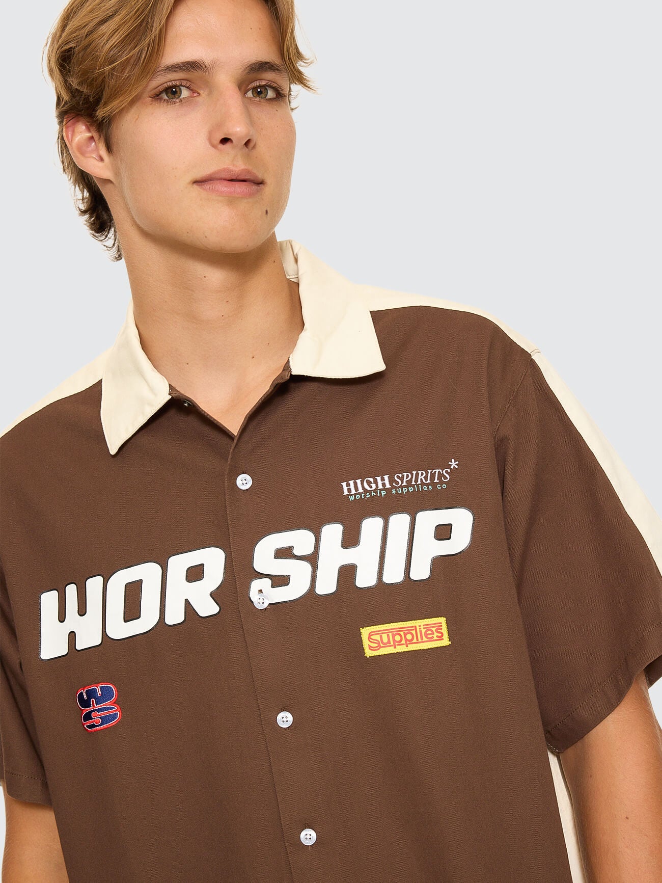 Panorama Short Sleeve Work Shirt - Dark Choc Brown