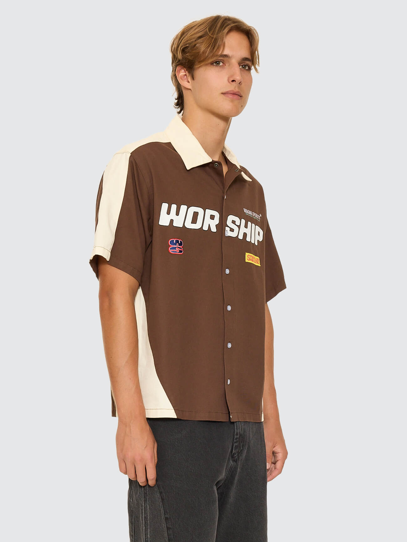 Panorama Short Sleeve Work Shirt - Dark Choc Brown