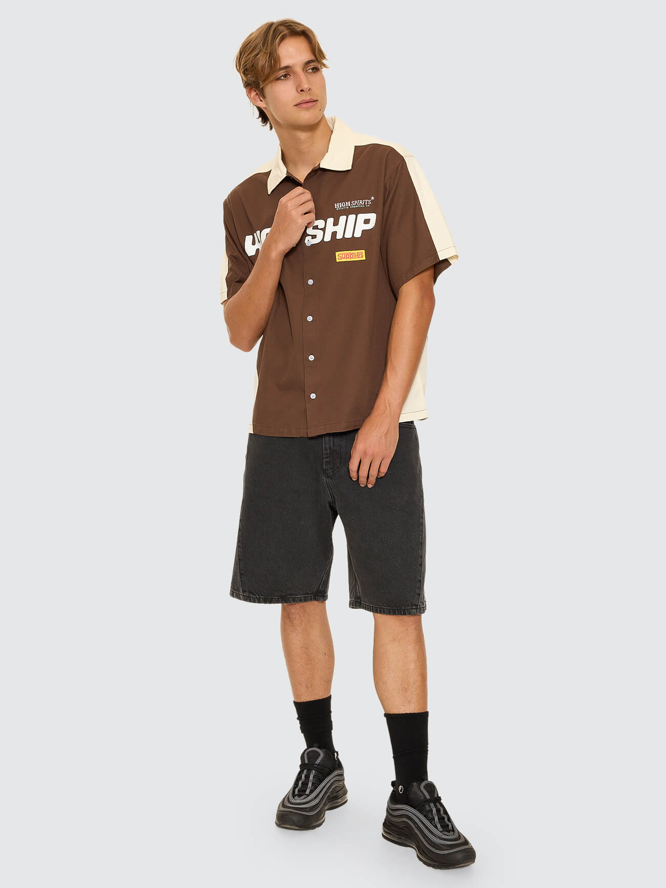 Panorama Short Sleeve Work Shirt - Dark Choc Brown